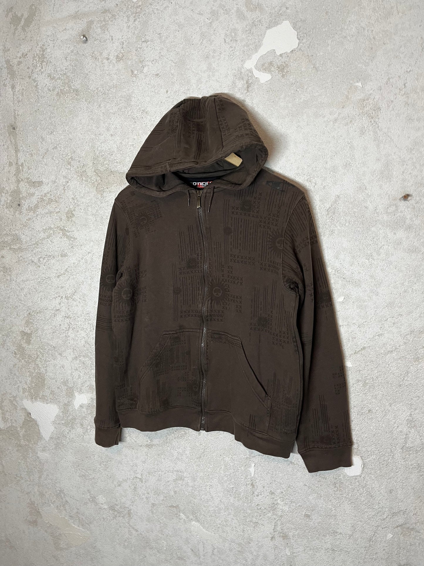 O'neill vintage retro brown y2k 2000s 90s zip-up sweatshirt