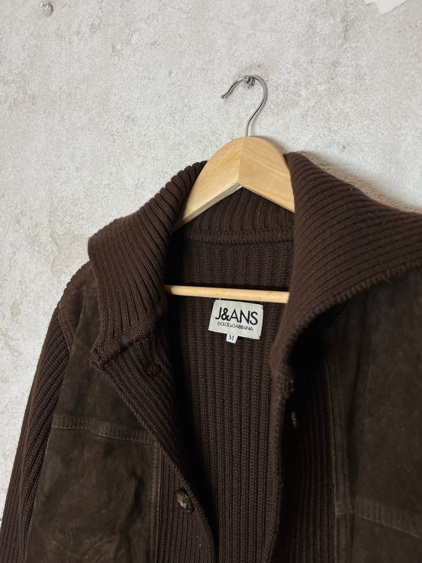 Dolce & Gabbana heavy knit suede jacket - M