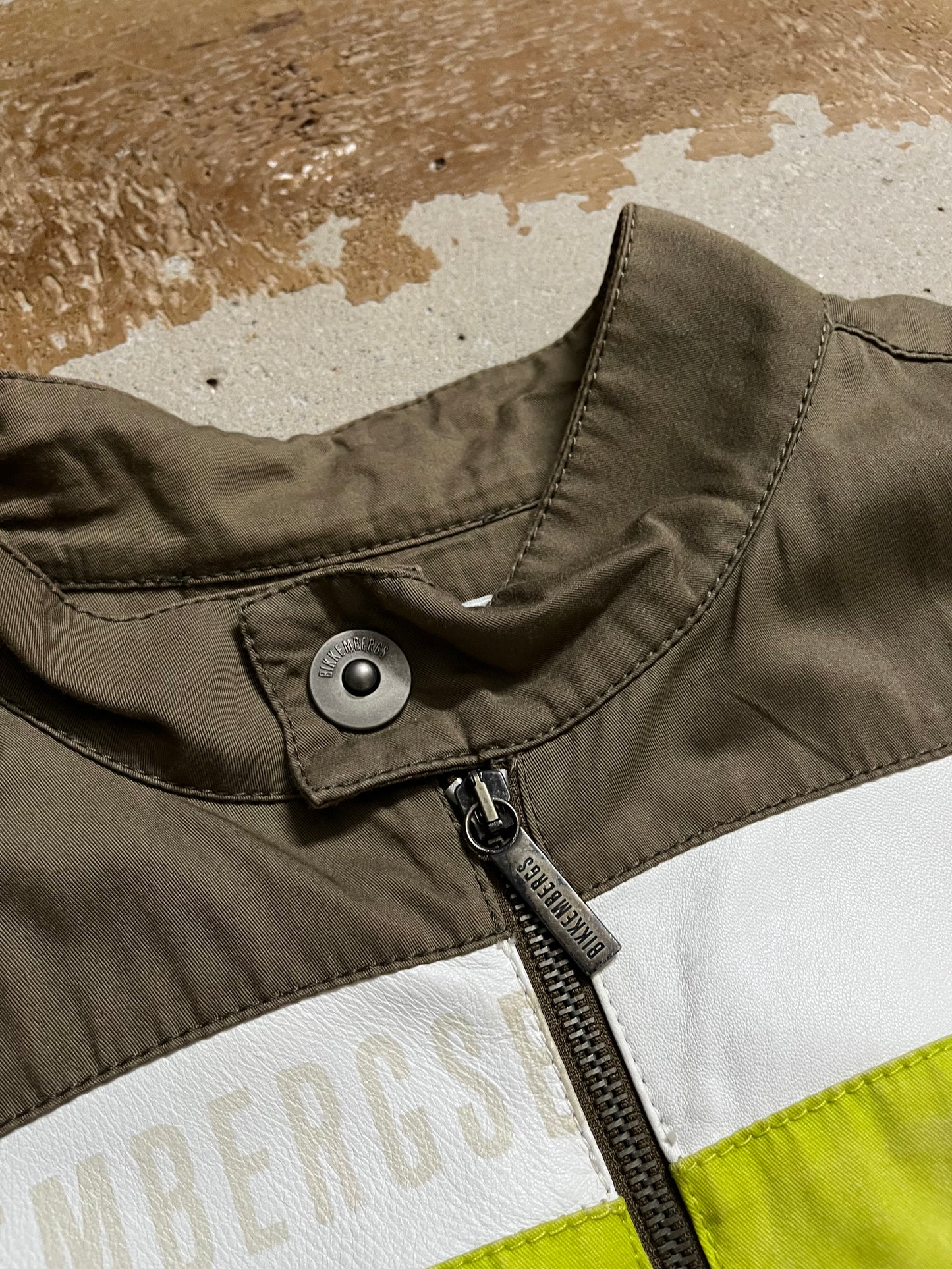 Dirk Bikkembergs leather and canvas jacket - M