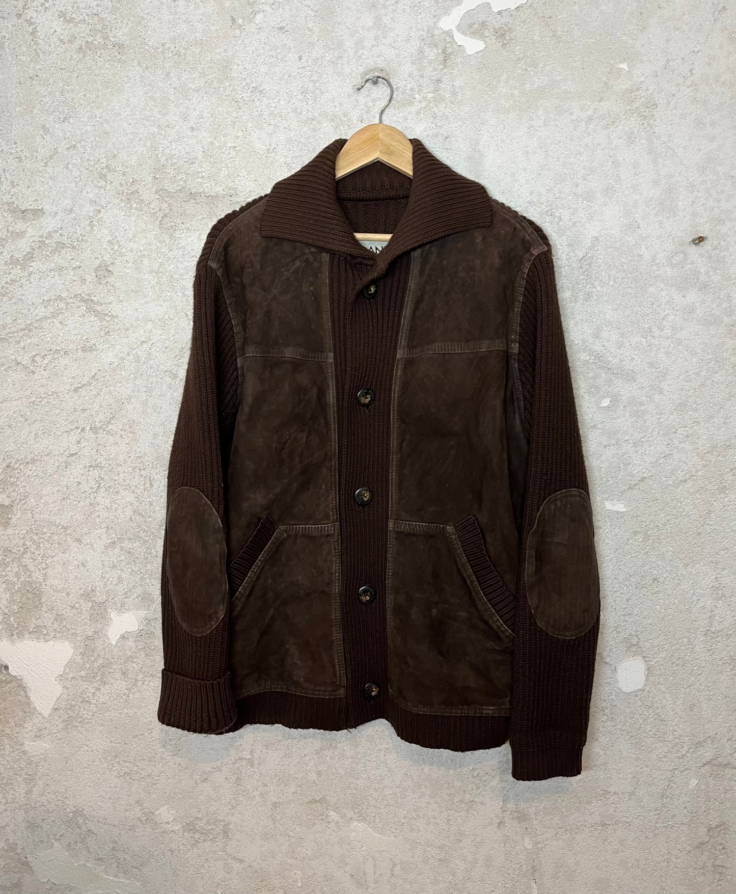 Dolce & Gabbana heavy knit suede jacket