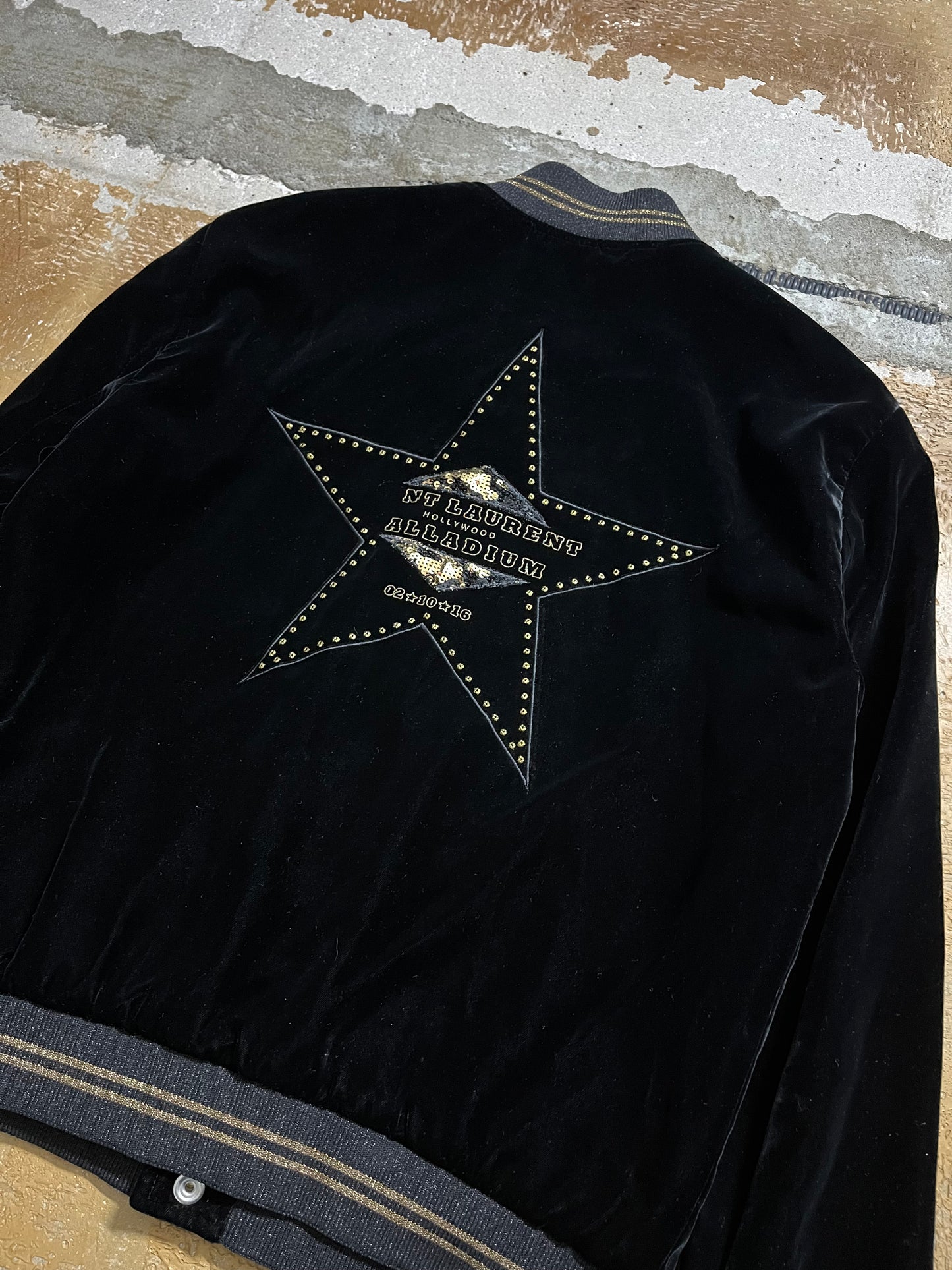 Saint Laurent Palladium velvet bomber jacket - XS