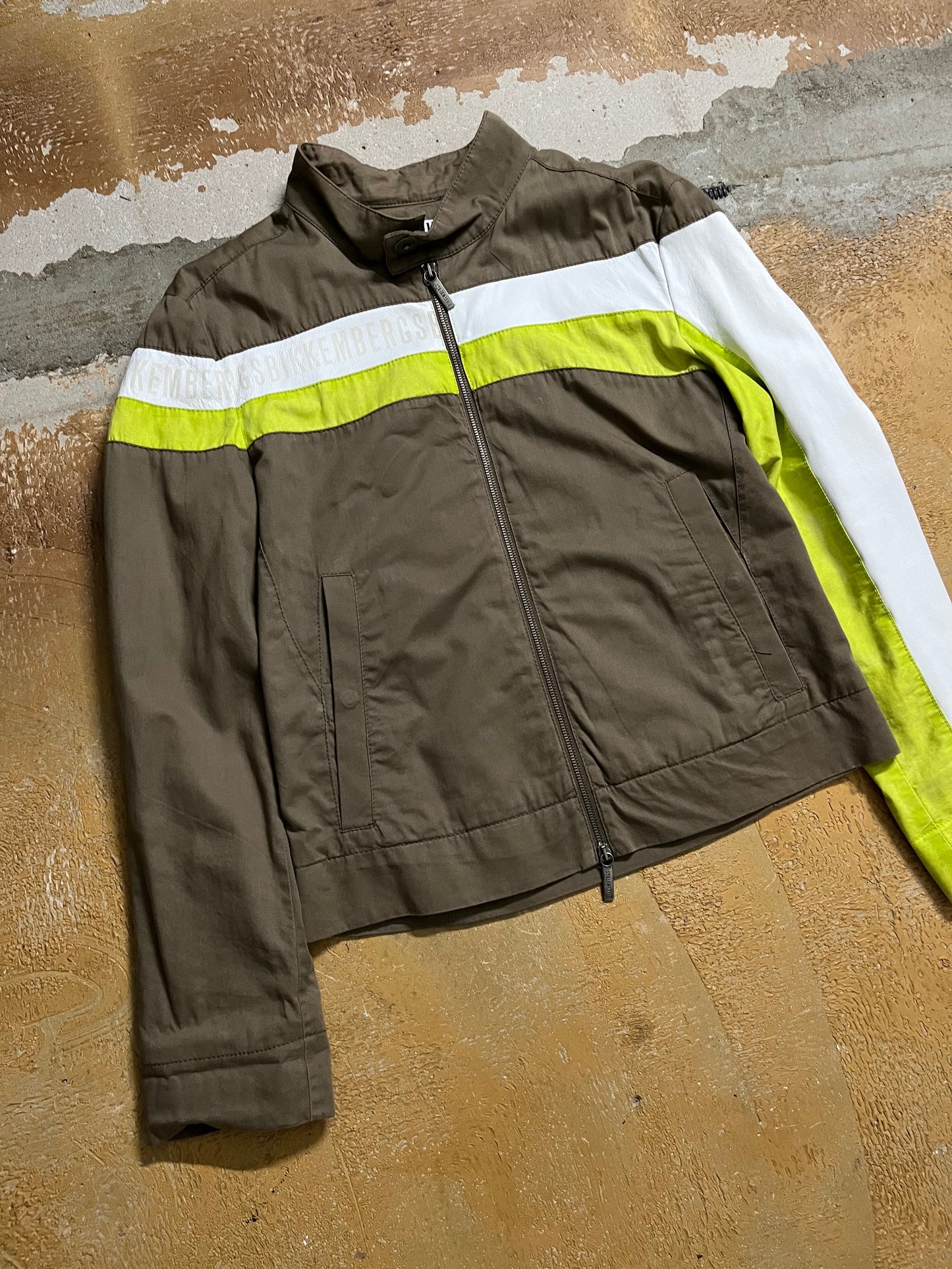 Dirk Bikkembergs leather and canvas jacket - M