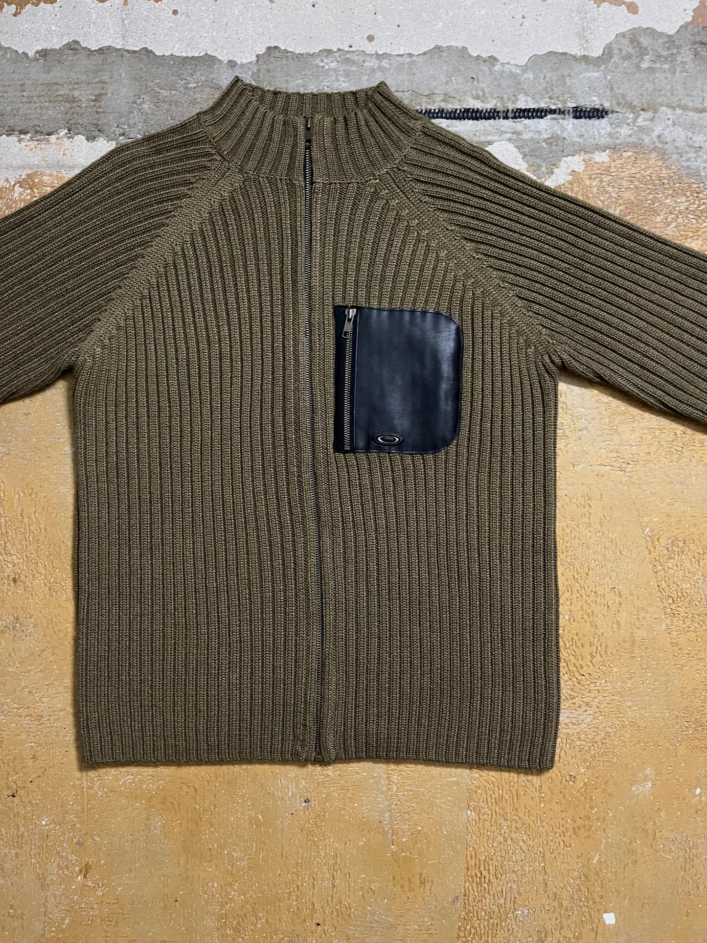Vintage Oakley knit zip-up sweater - L