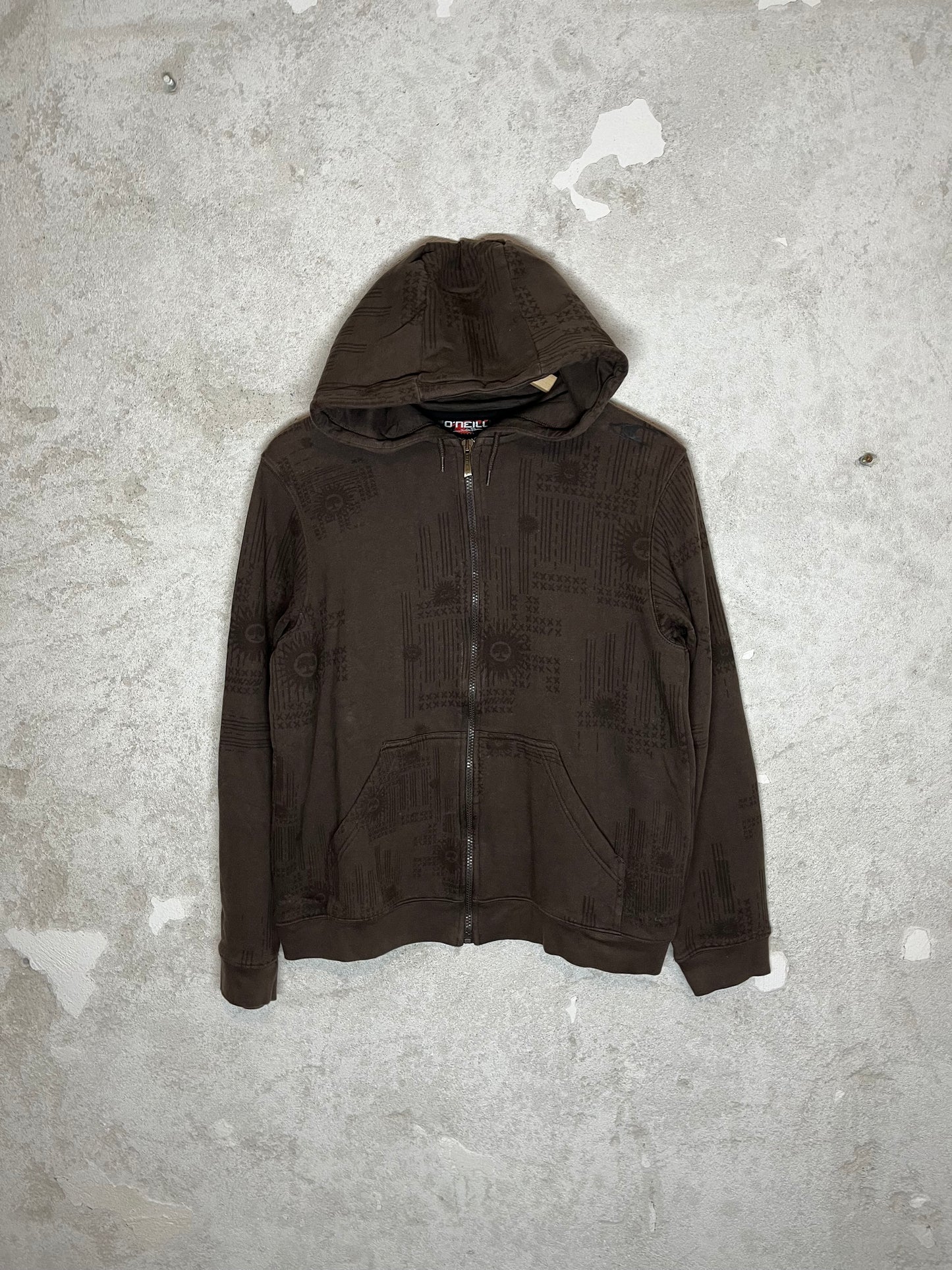O'neill vintage retro brown y2k 2000s 90s zip-up sweatshirt