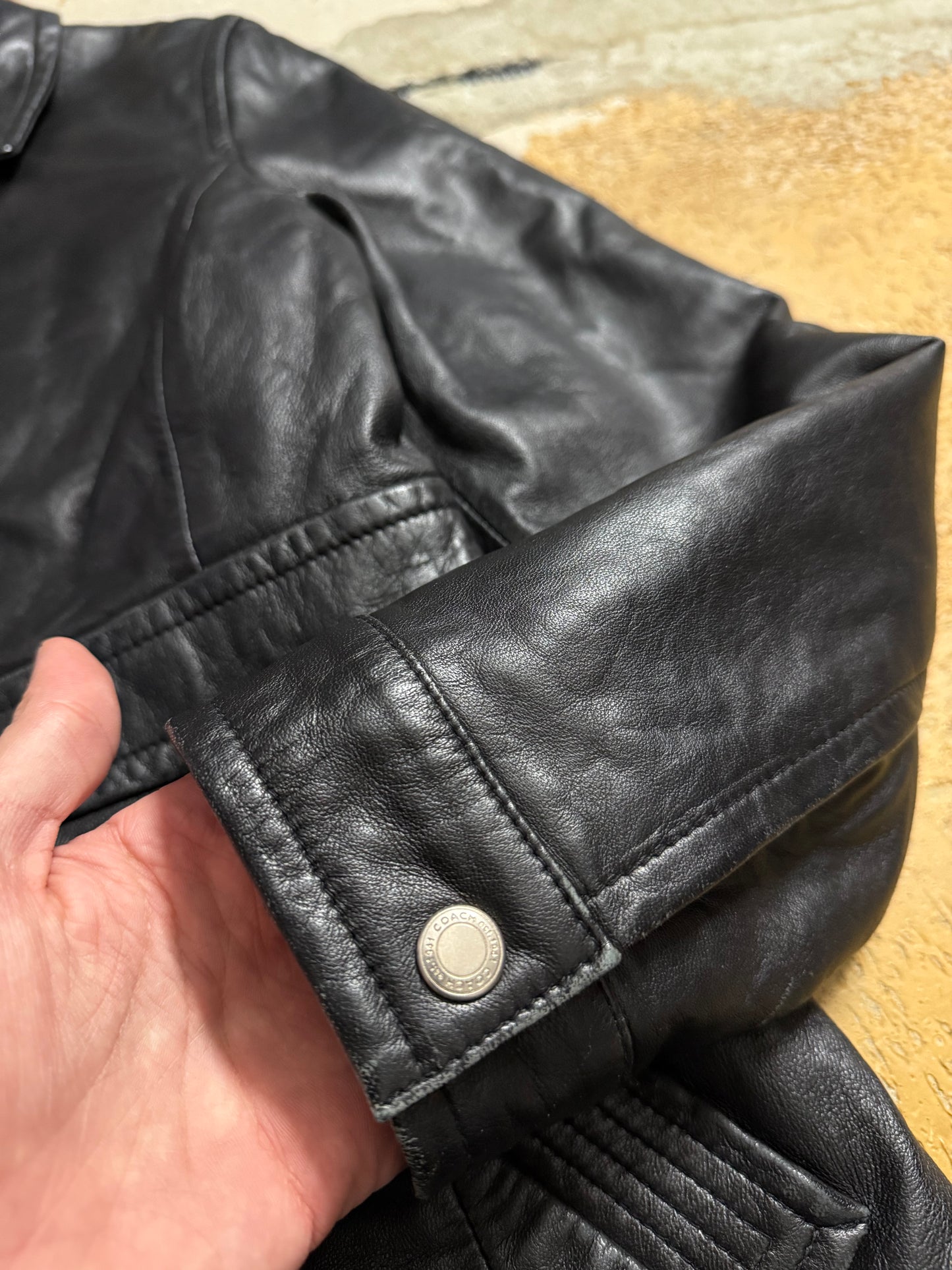 Coach Leatherware leather vintage jacket monogram lined - S