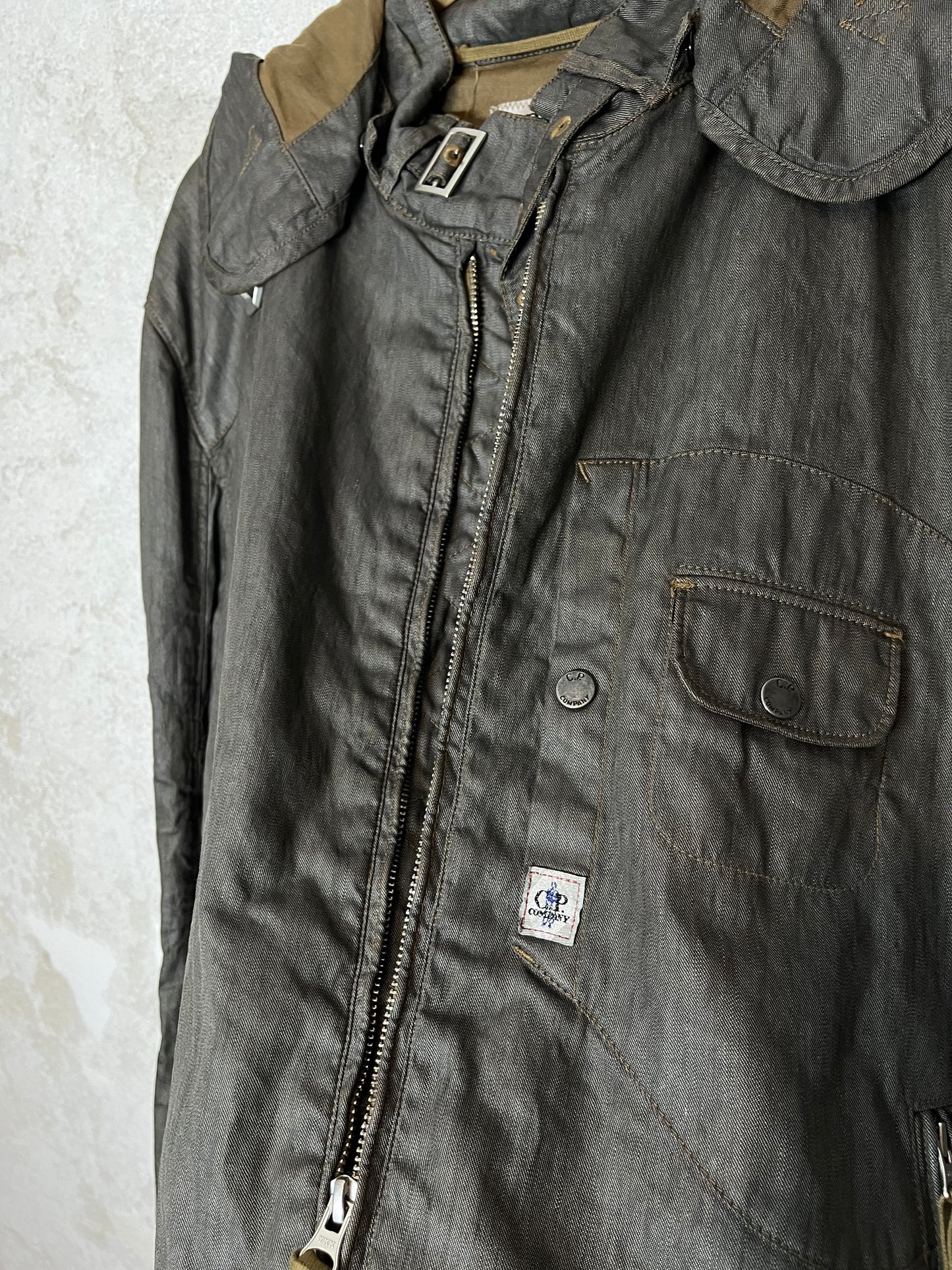 CP Company Laminated Linen Goggle Jacket - XL
