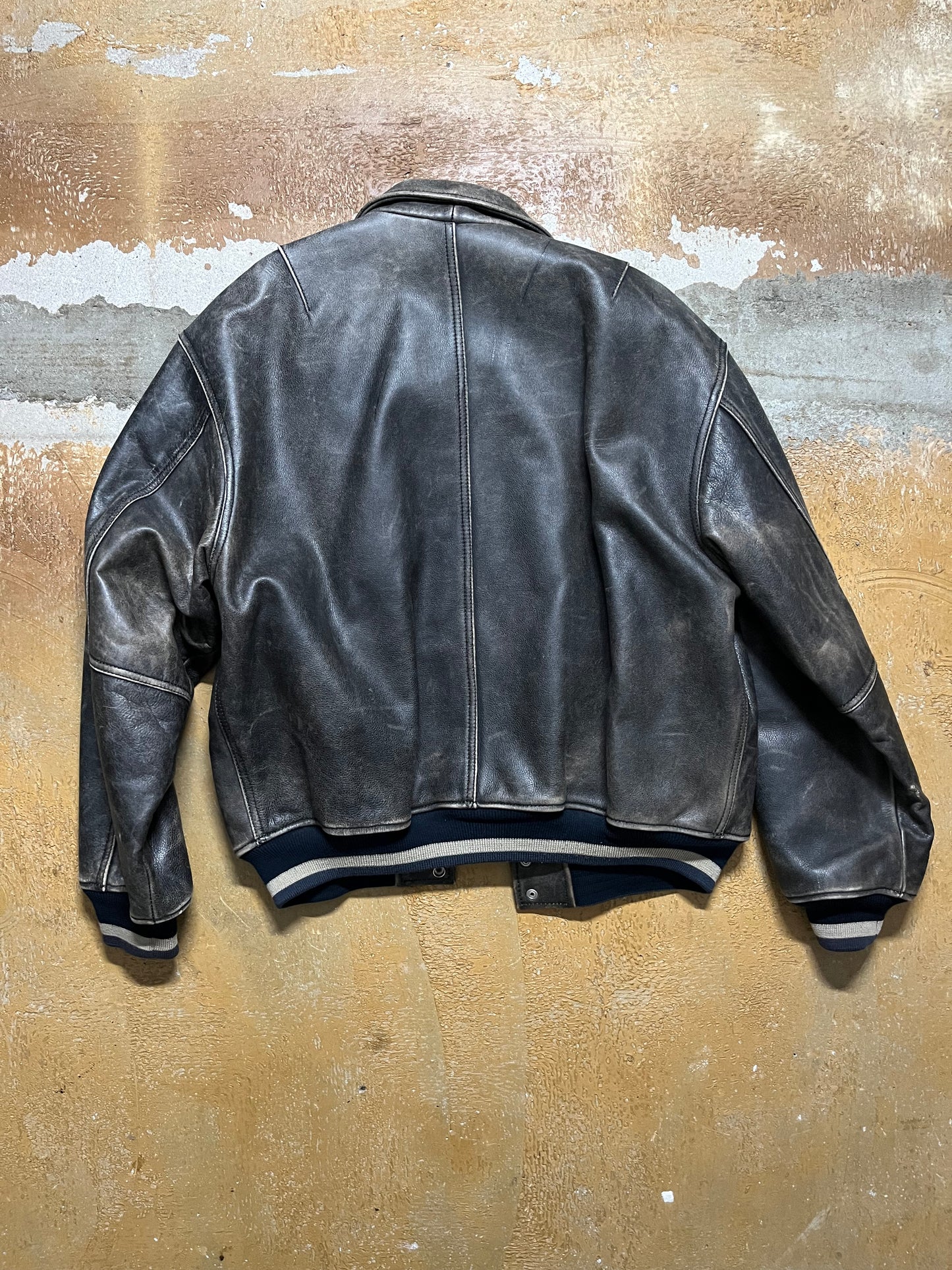 Diesel leather embroidered jacket - M