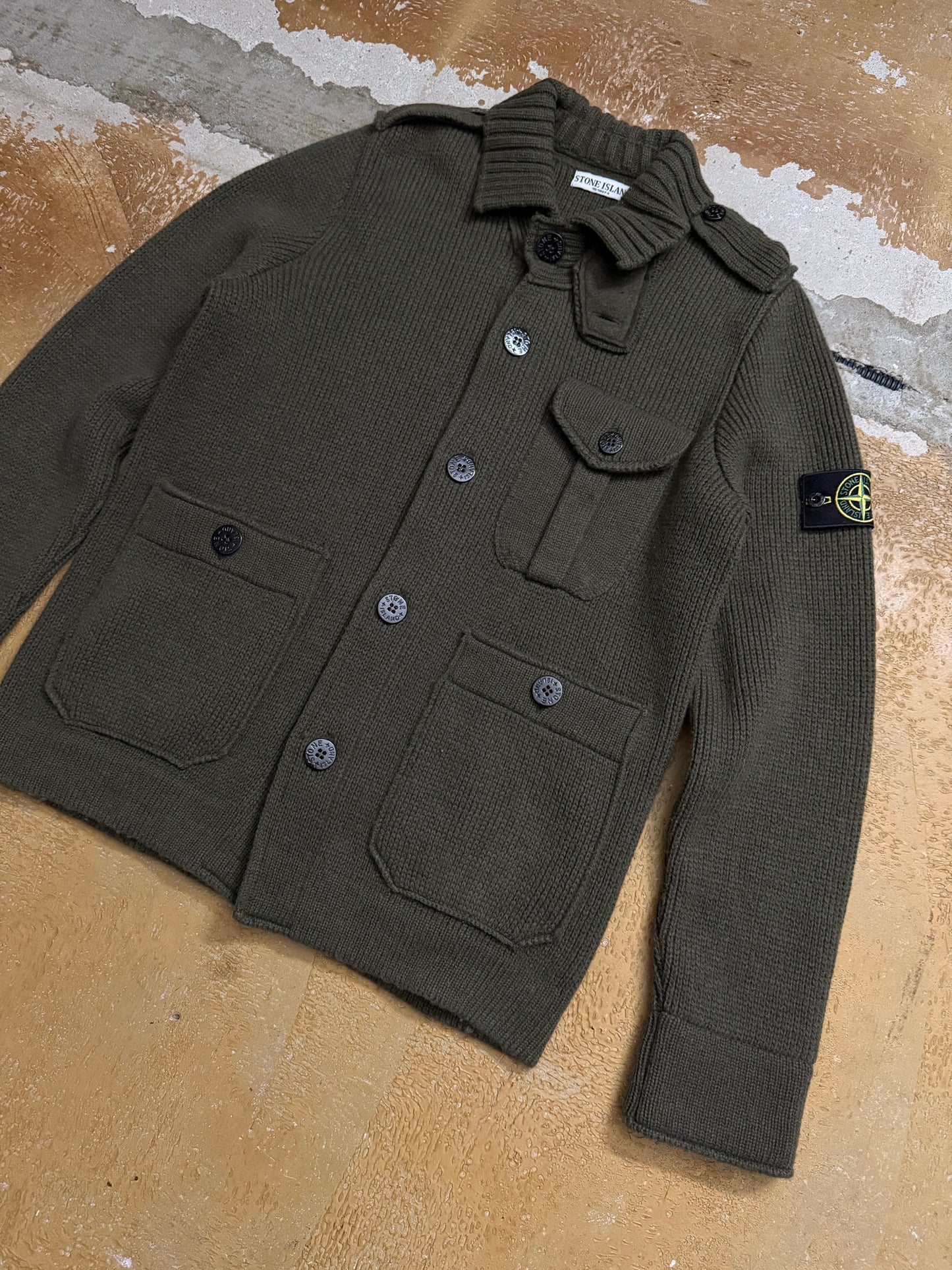 Stone Island 100% wool green jacket - L