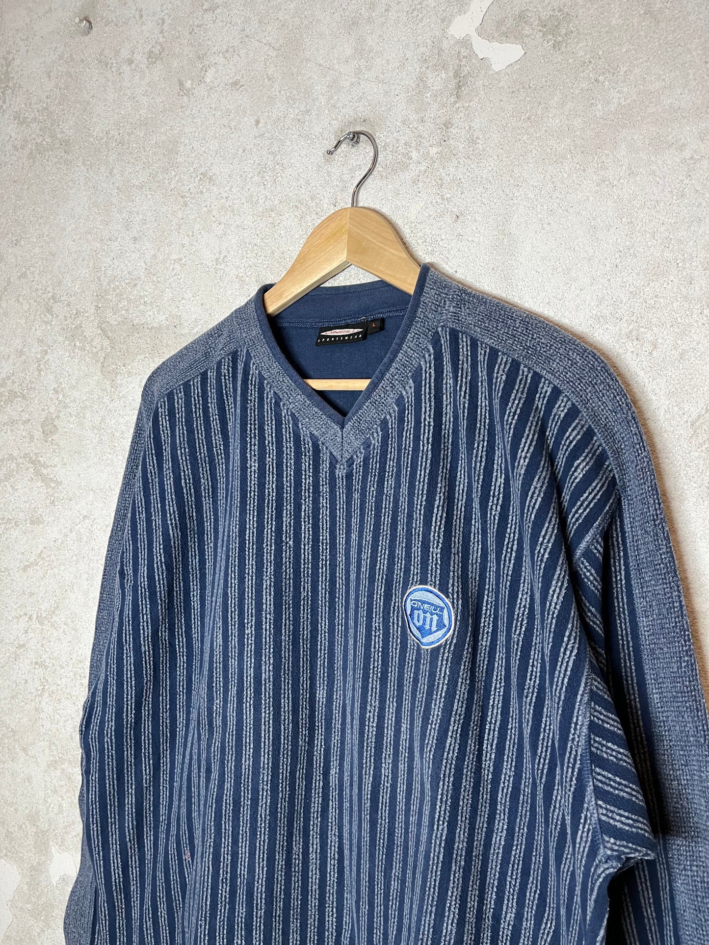 O'neill vintage striped V neck 2000s sweater - XL