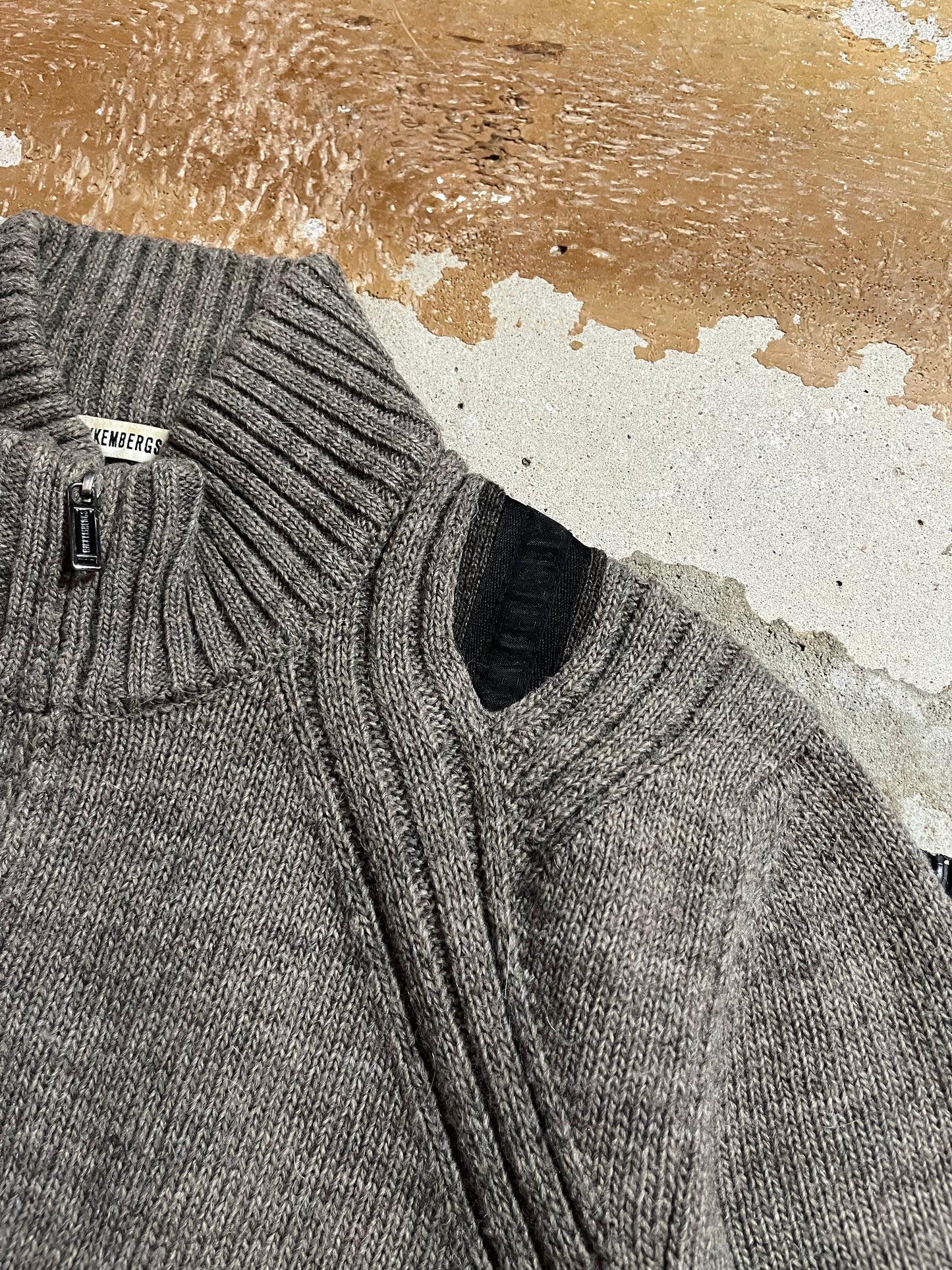Dirk Bikkembergs vintage alpaca wool knit zip-up sweater - L