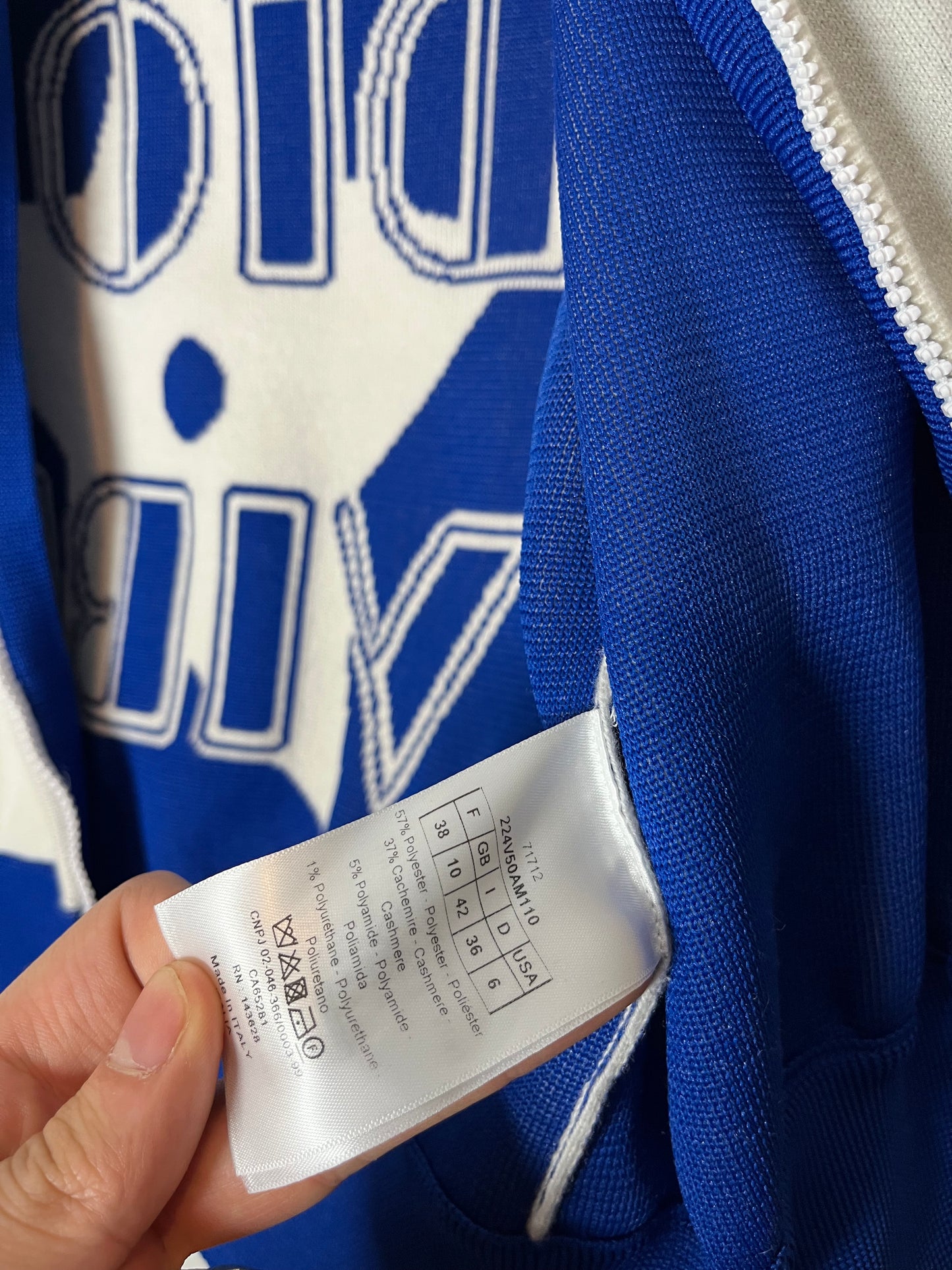 Christian Dior “Dior Vibe” cashmere zip-up sweater - S