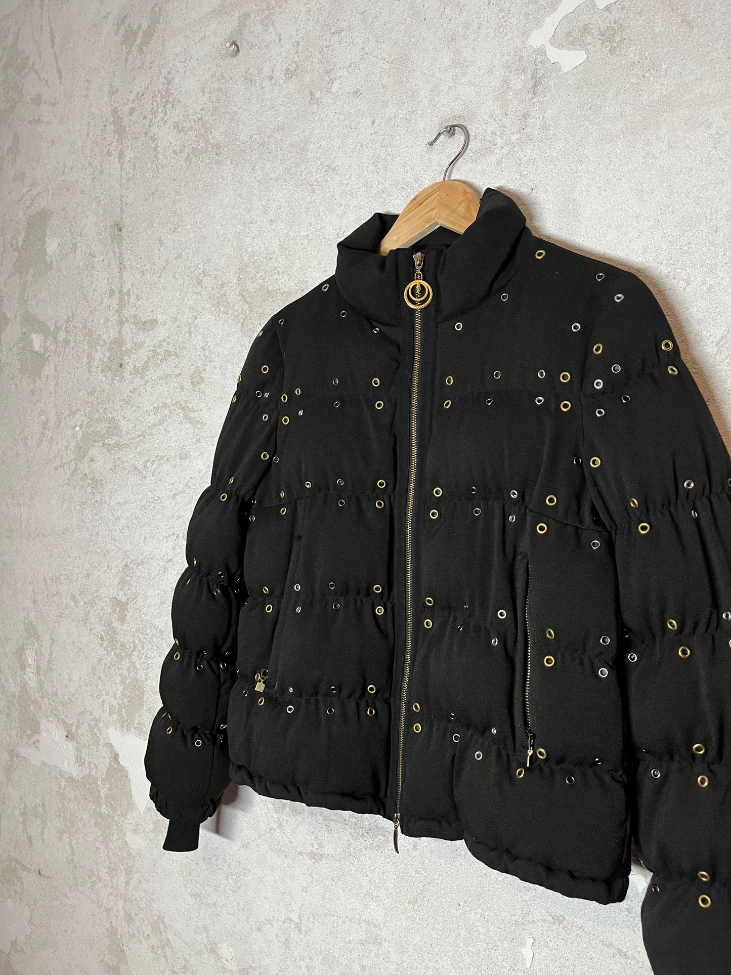 Roberto Cavalli puffer metal rings designer archive jacket - M/L
