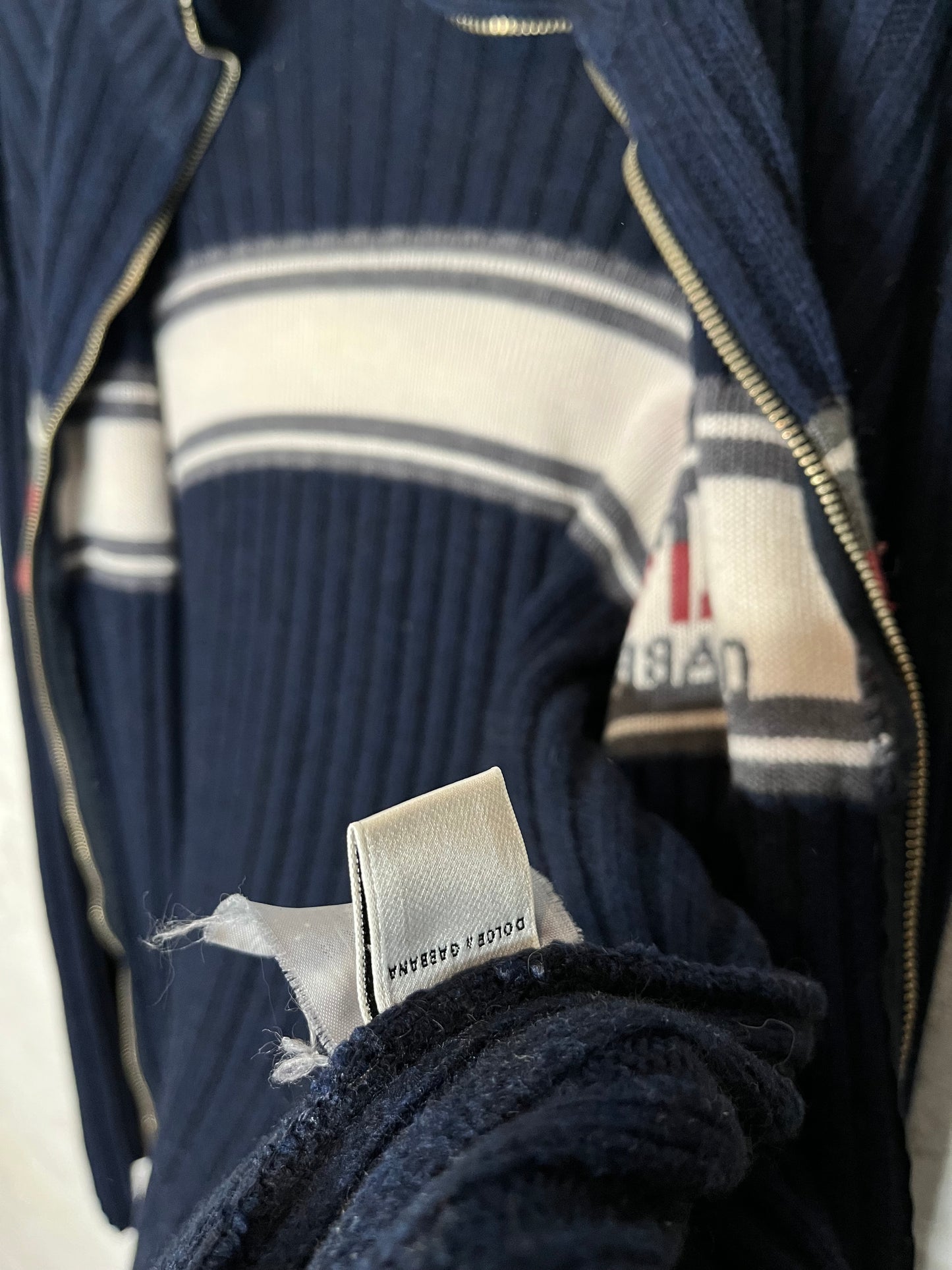 Dolce & Gabanna vintage 2000s y2k designer zip-up knit sweater - L