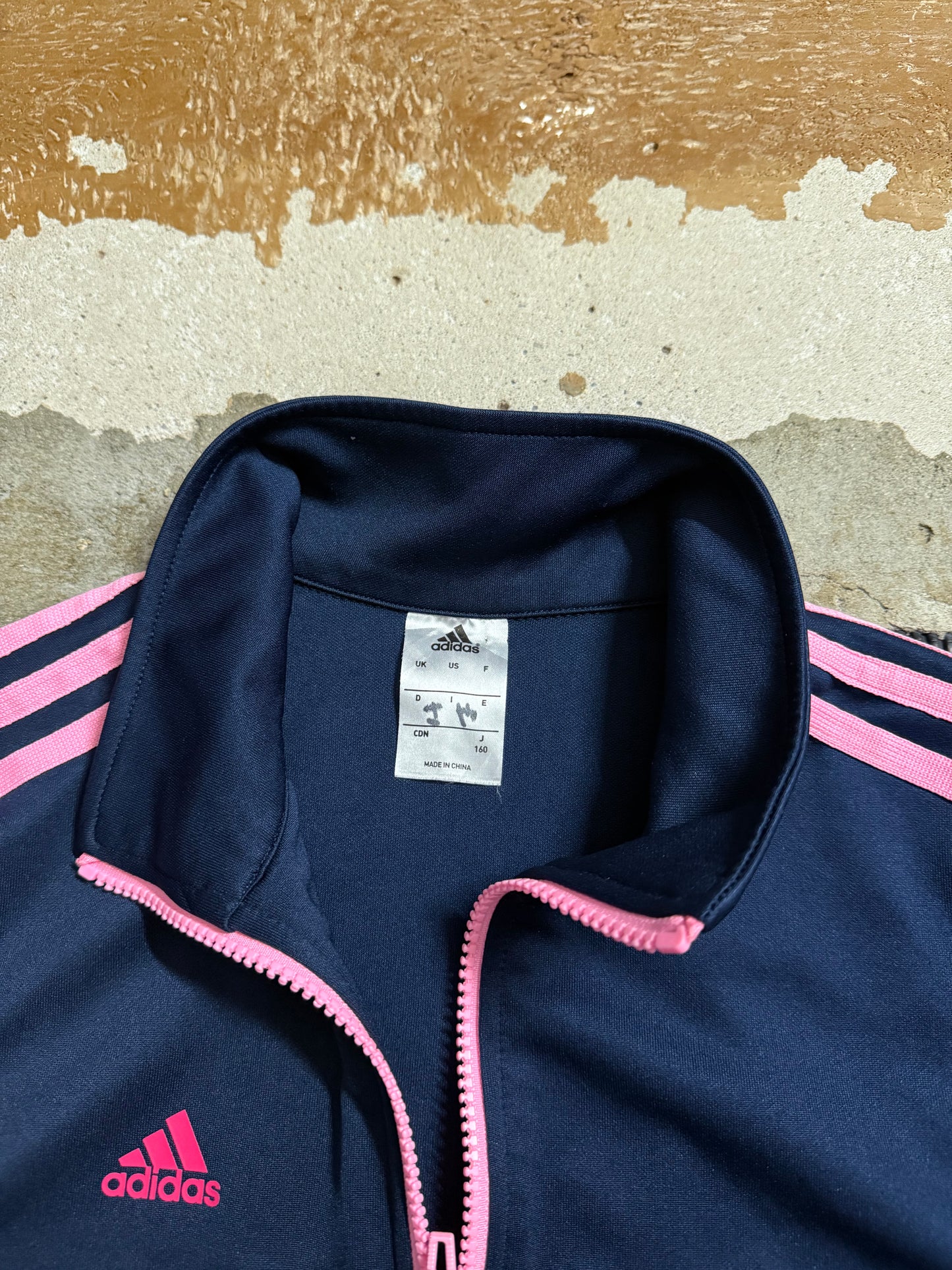 Adidas pink blue vintage sport jacket - XS