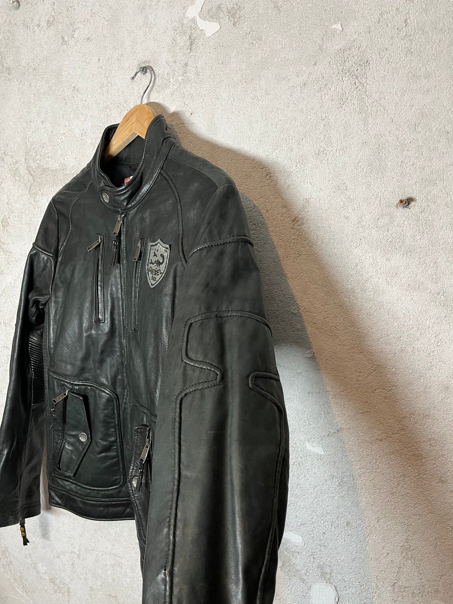 Diesel 2000s leather motor jacket - XL