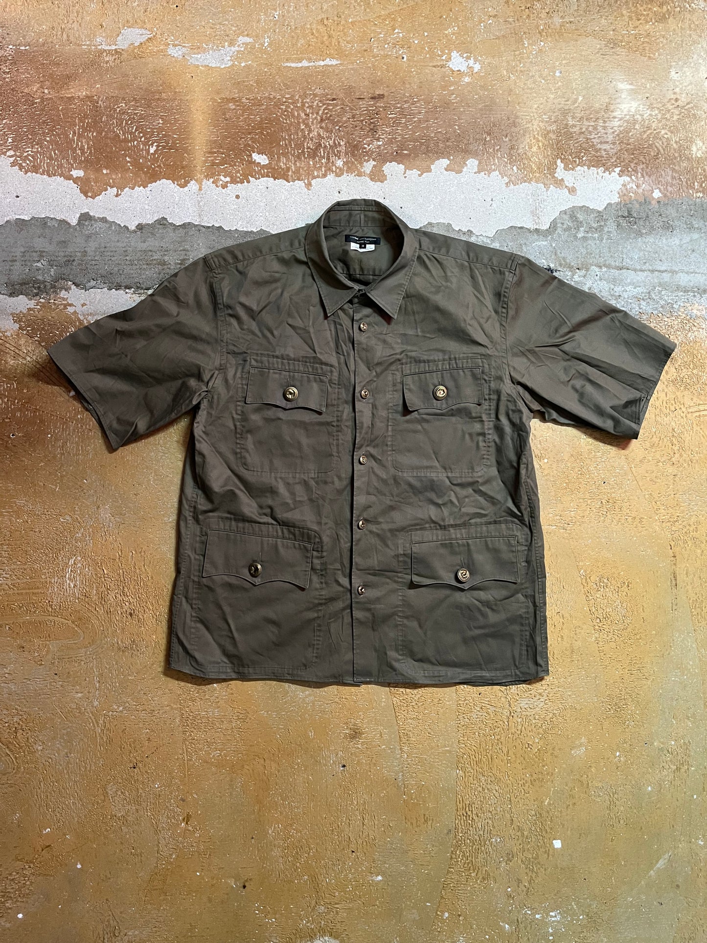 Comme des Garcons military khaki green polo shirt - M