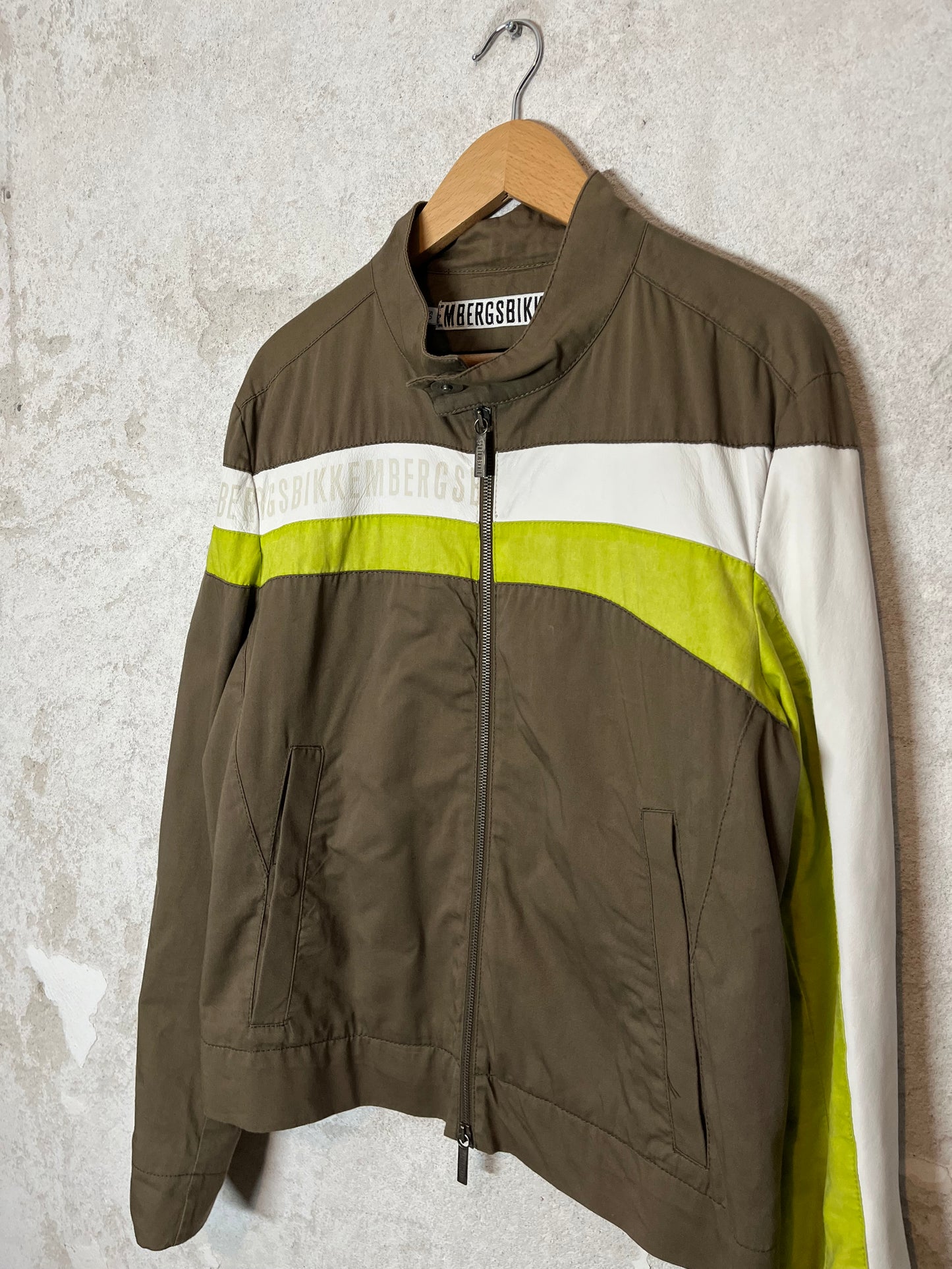 Dirk Bikkembergs leather and canvas jacket - M