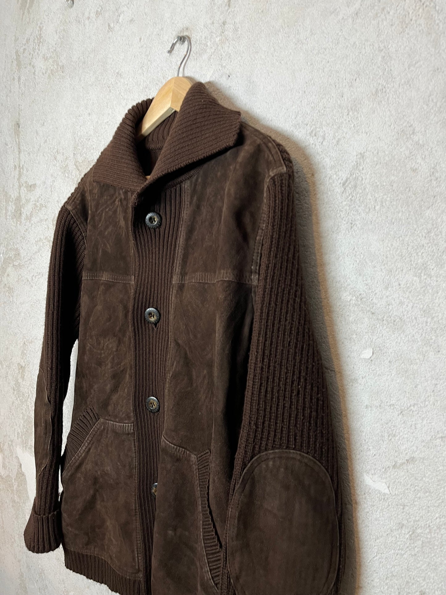 Dolce & Gabbana heavy knit suede jacket