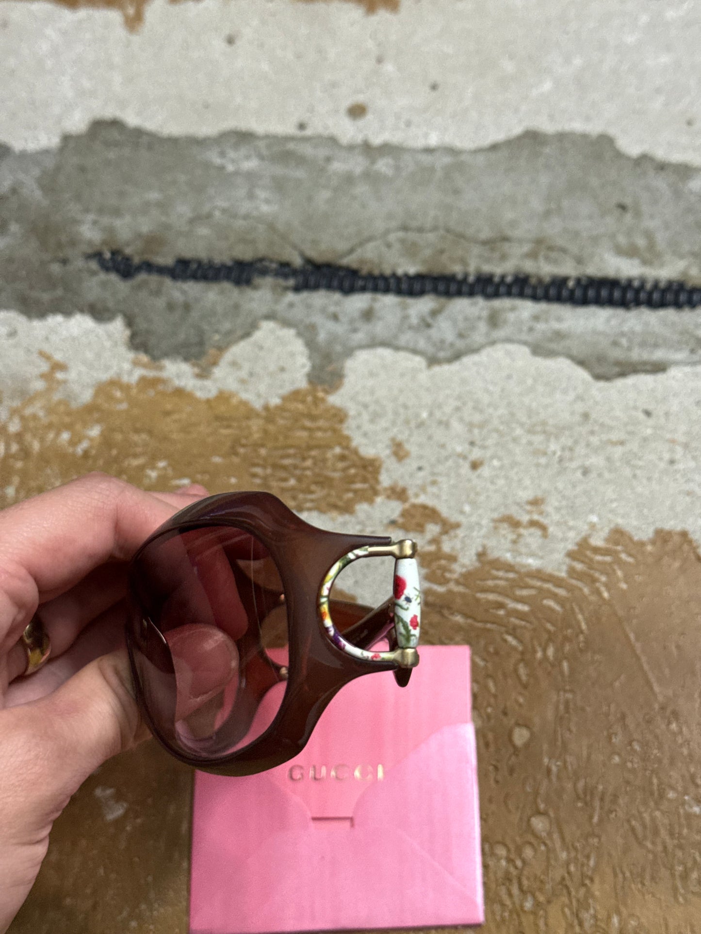 Gucci floral vintage brown sunglasses