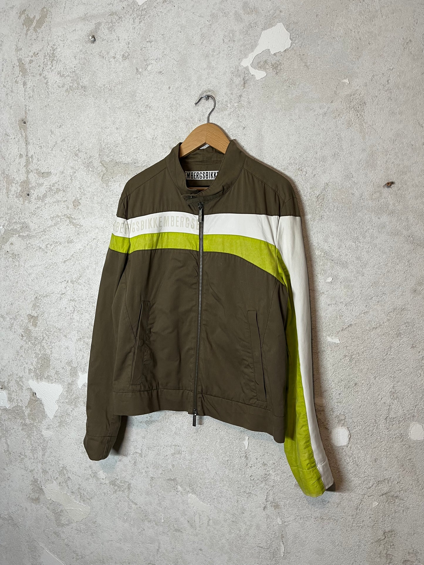 Dirk Bikkembergs leather and canvas jacket - M