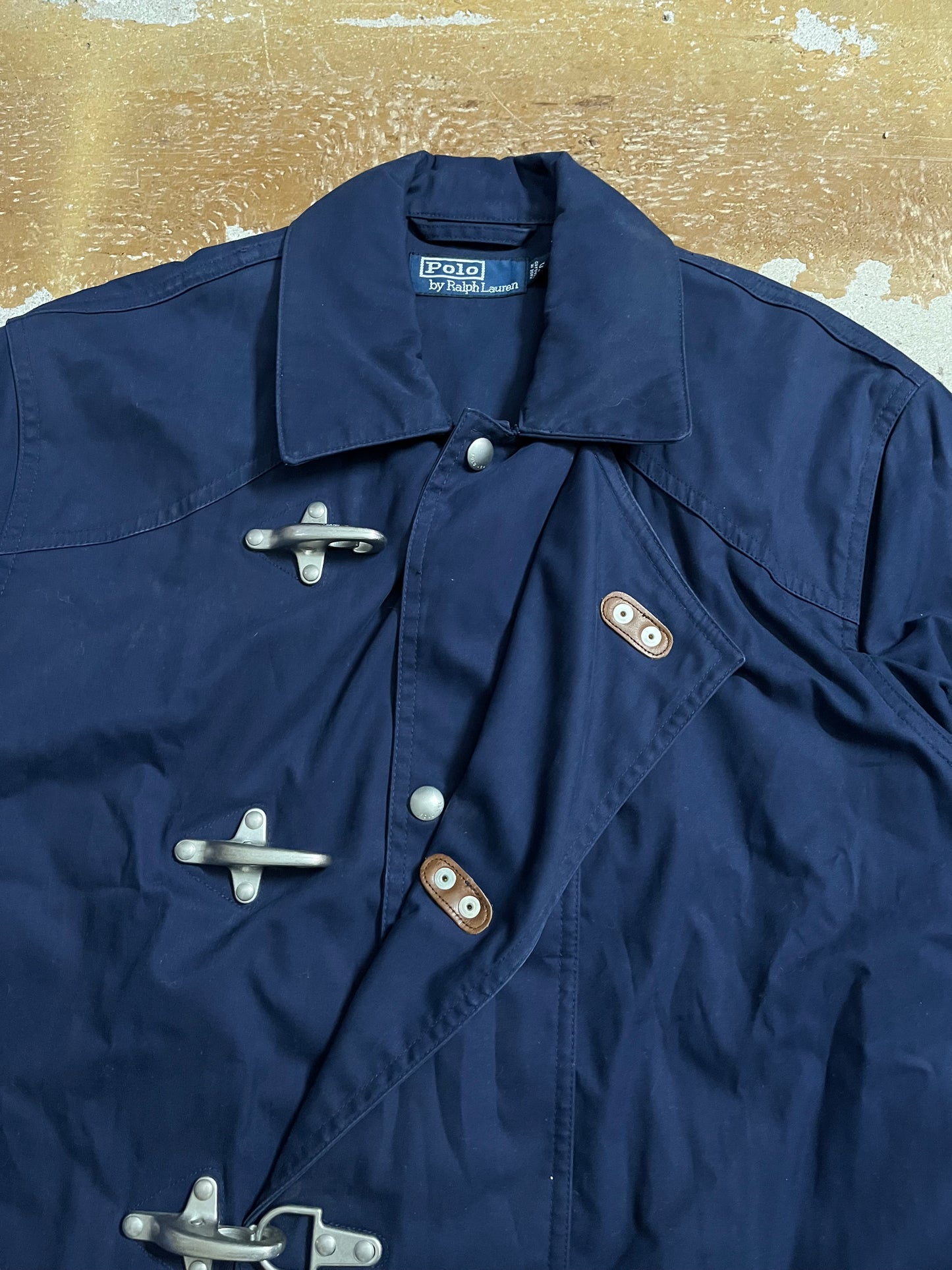Ralph Lauren cotton metal fireman clasp trench coat - S