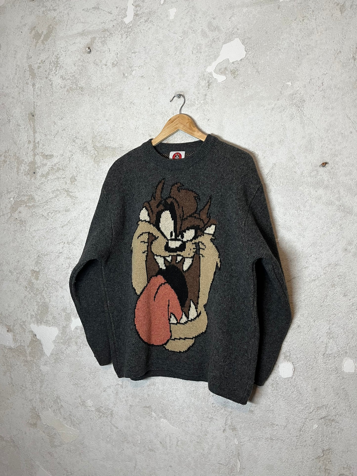 Looney Tunes Taz vintage heavy knit collectors 90s 2000s sweater