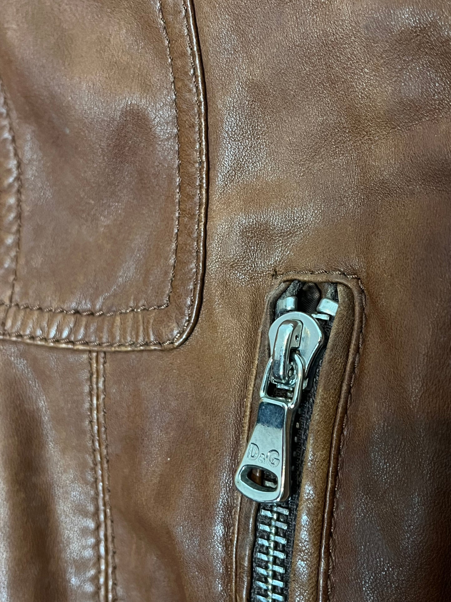 Dolce & Gabbana leather multizip jacket - XS