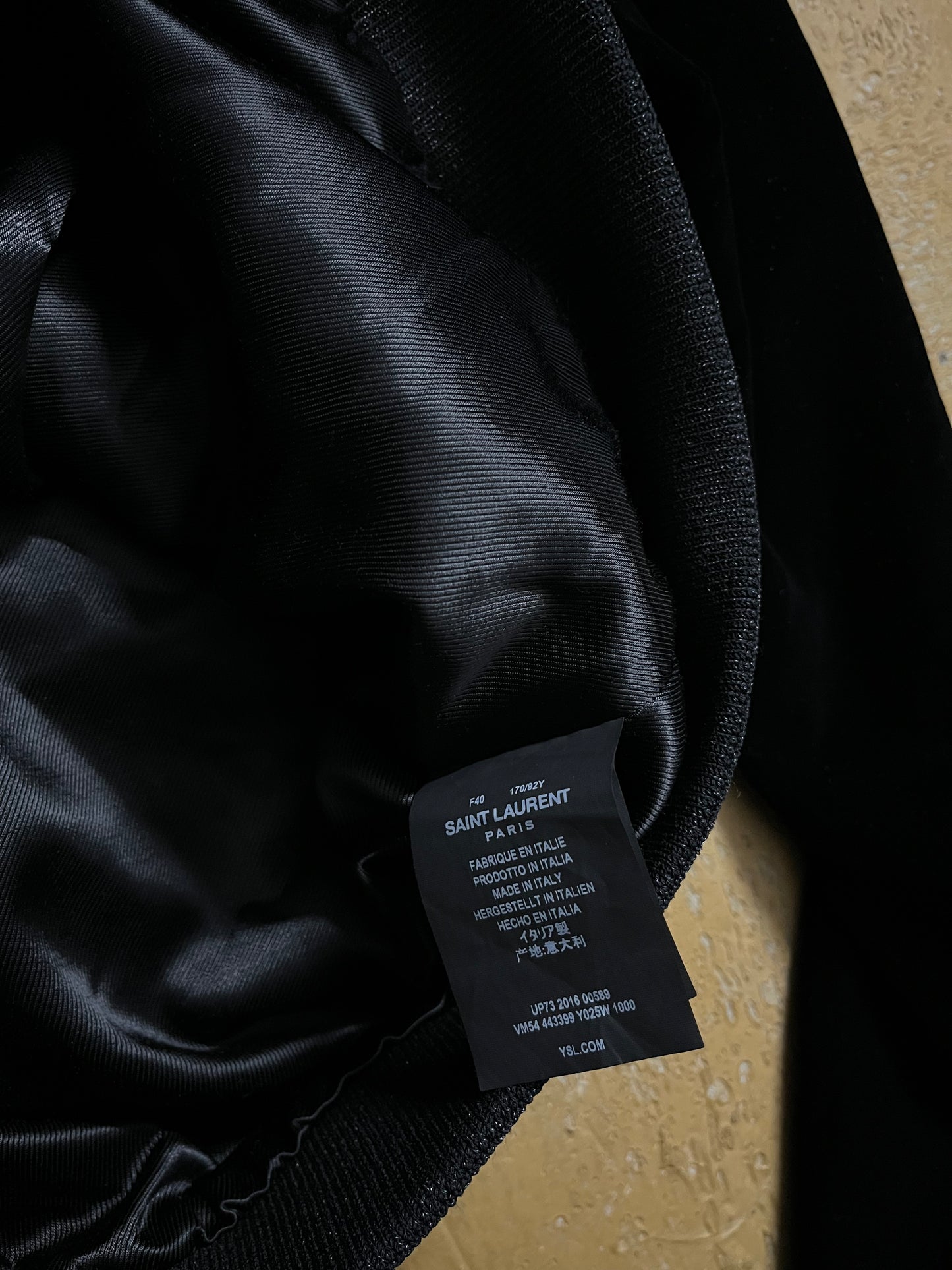 Saint Laurent Palladium velvet bomber jacket - XS