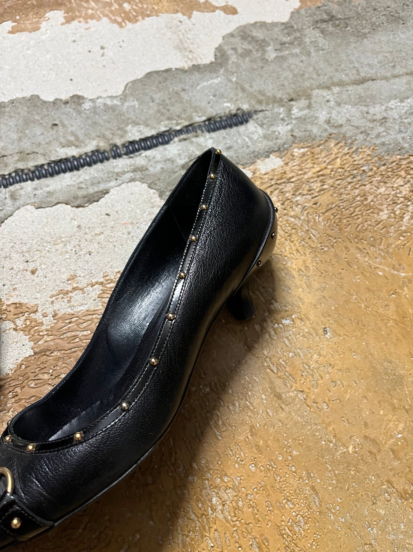 Gucci leather horsebit kitten heels - 36.5