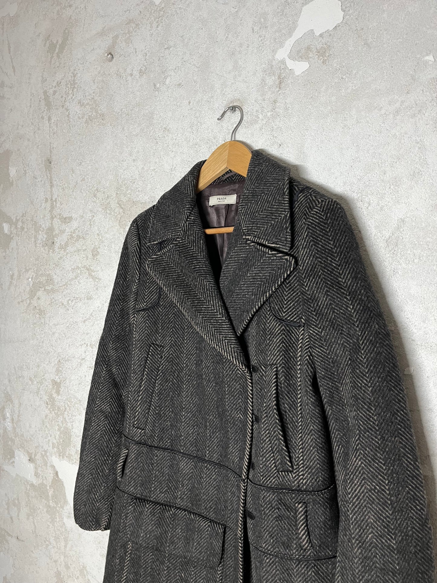 Prada heavy trench coat alpaca - XL