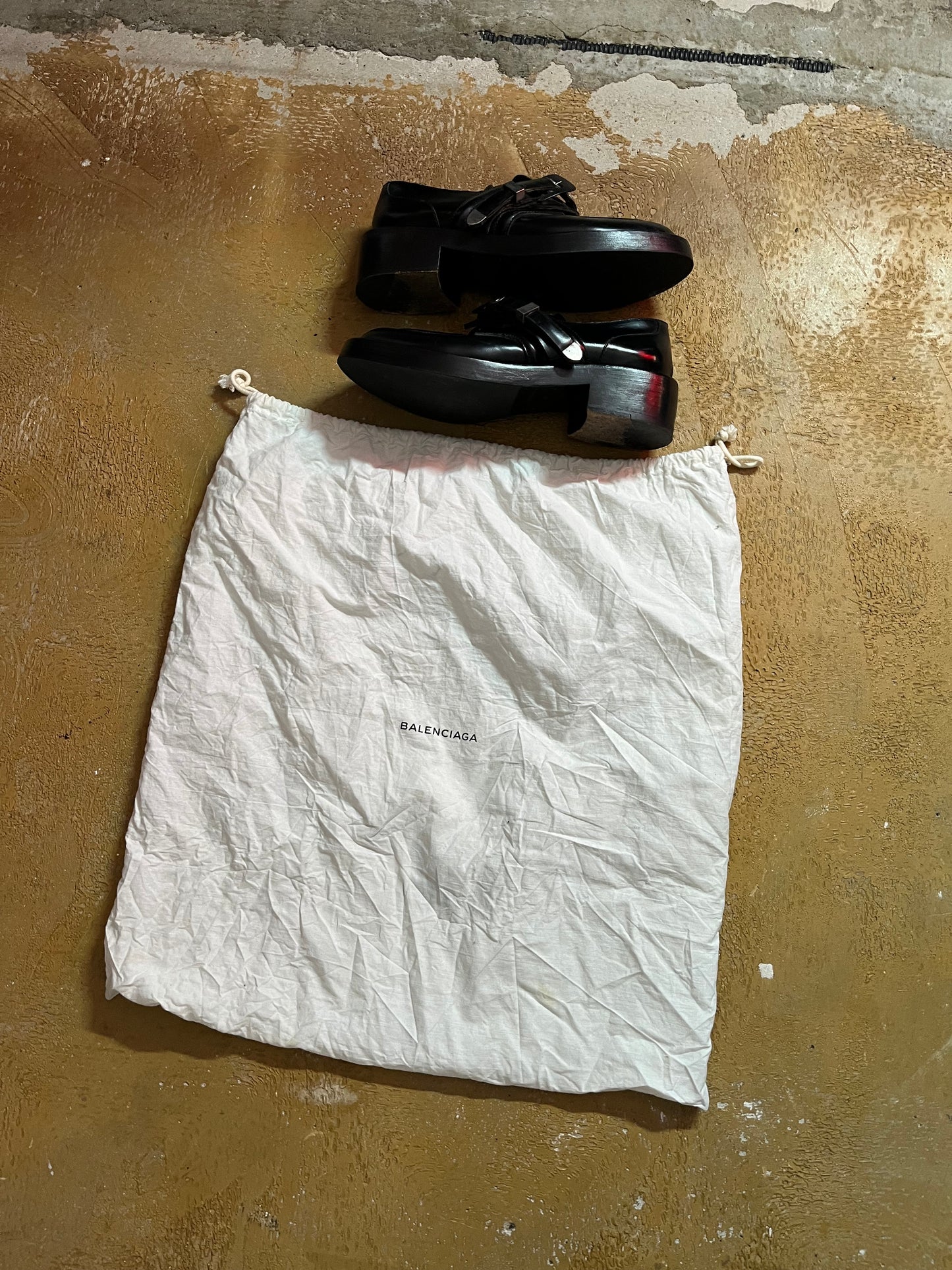 Balenciaga black belt leather boots - 42