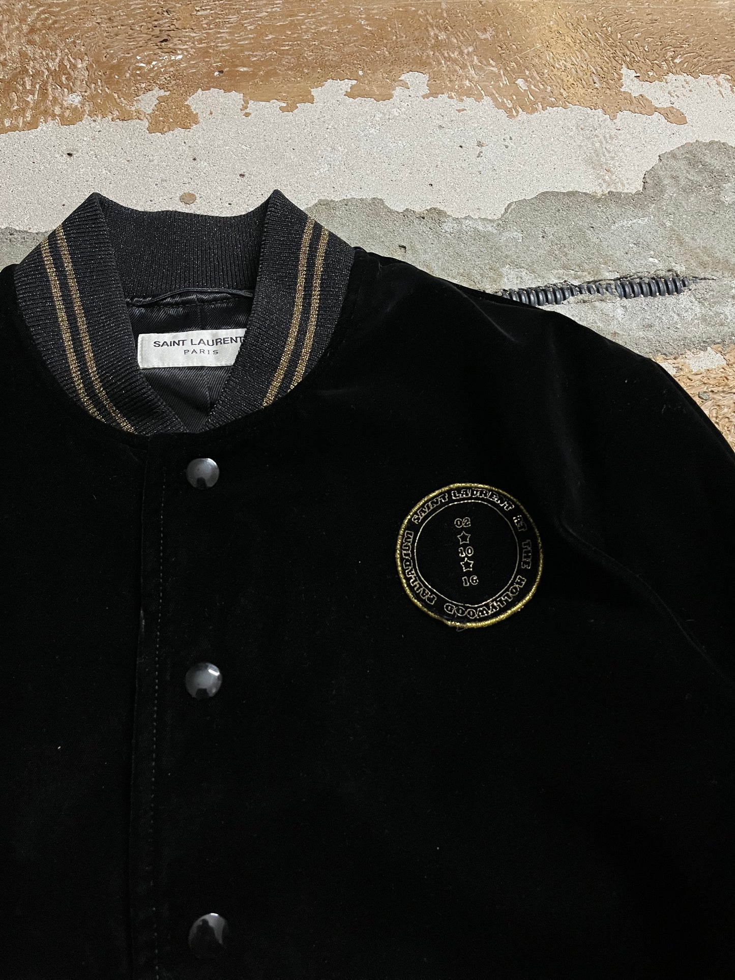 Saint Laurent Palladium velvet bomber jacket - XS