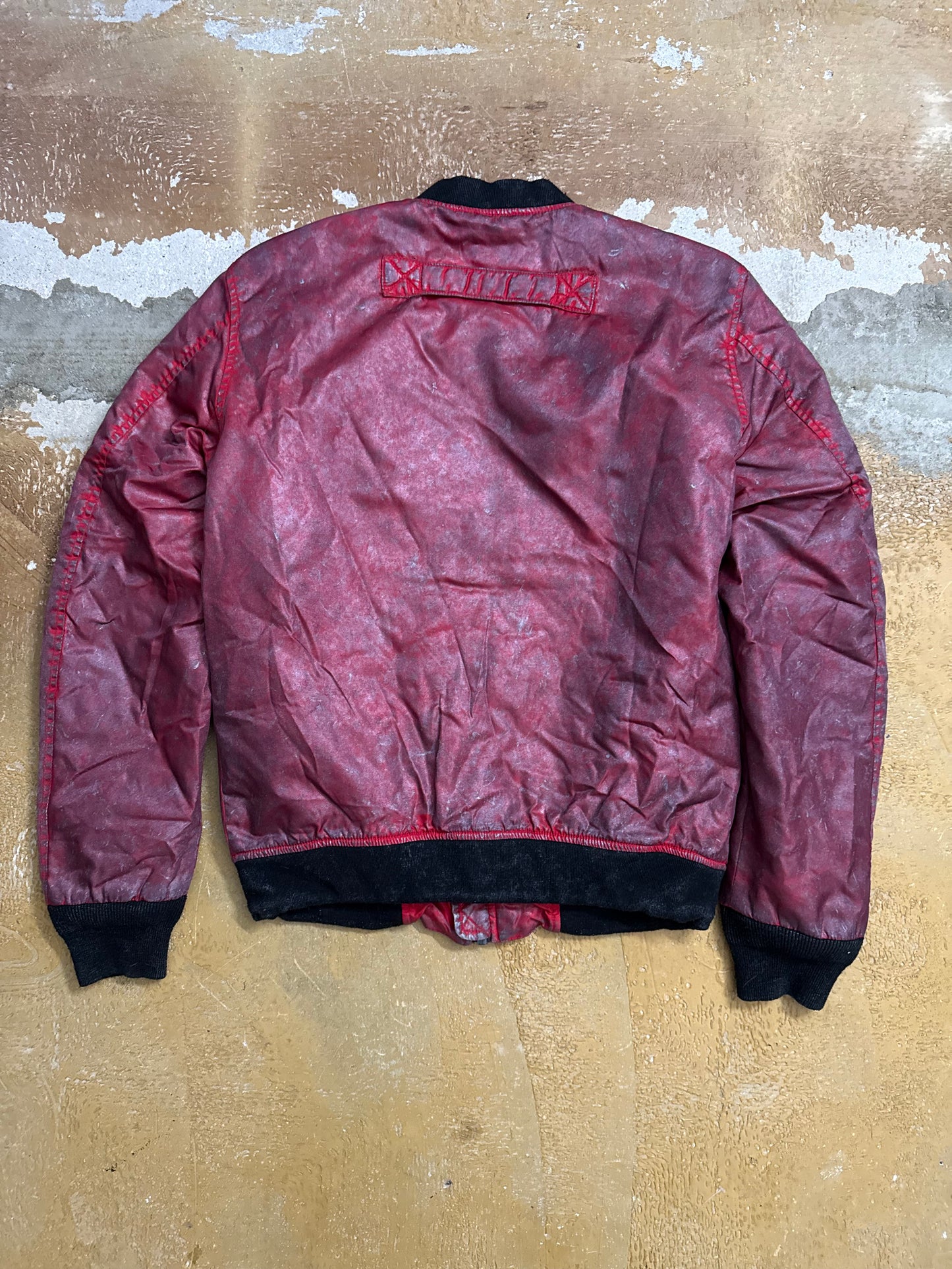 Diesel vintage red waxed bomber jacket - M
