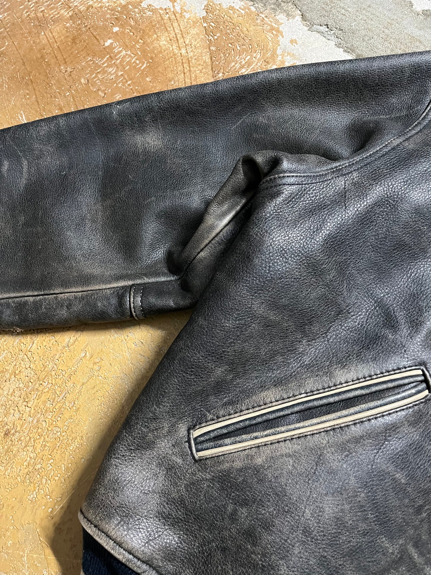 Diesel leather embroidered jacket - M