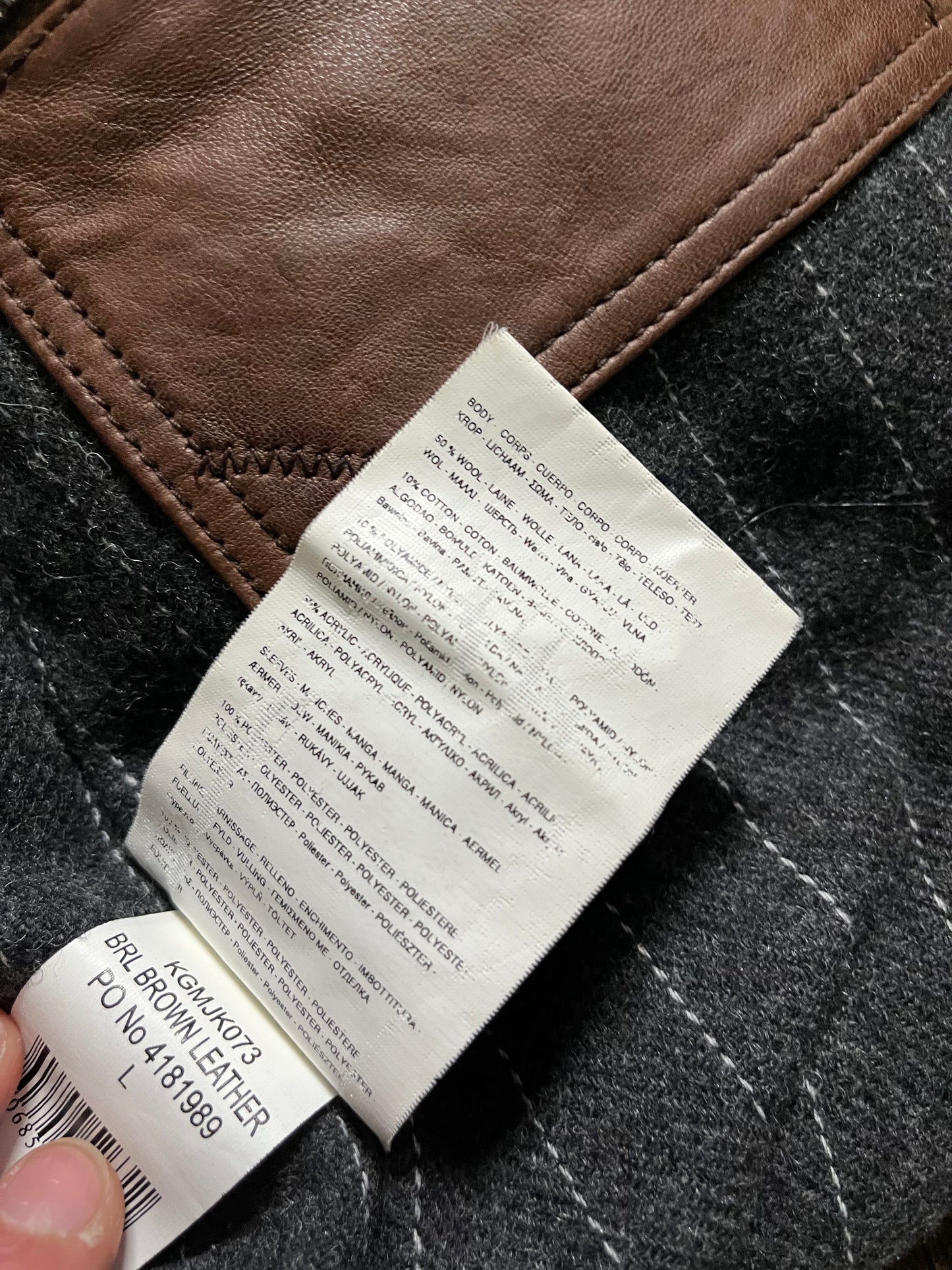 Quiksilver plaid blanket lined leather jacket - L