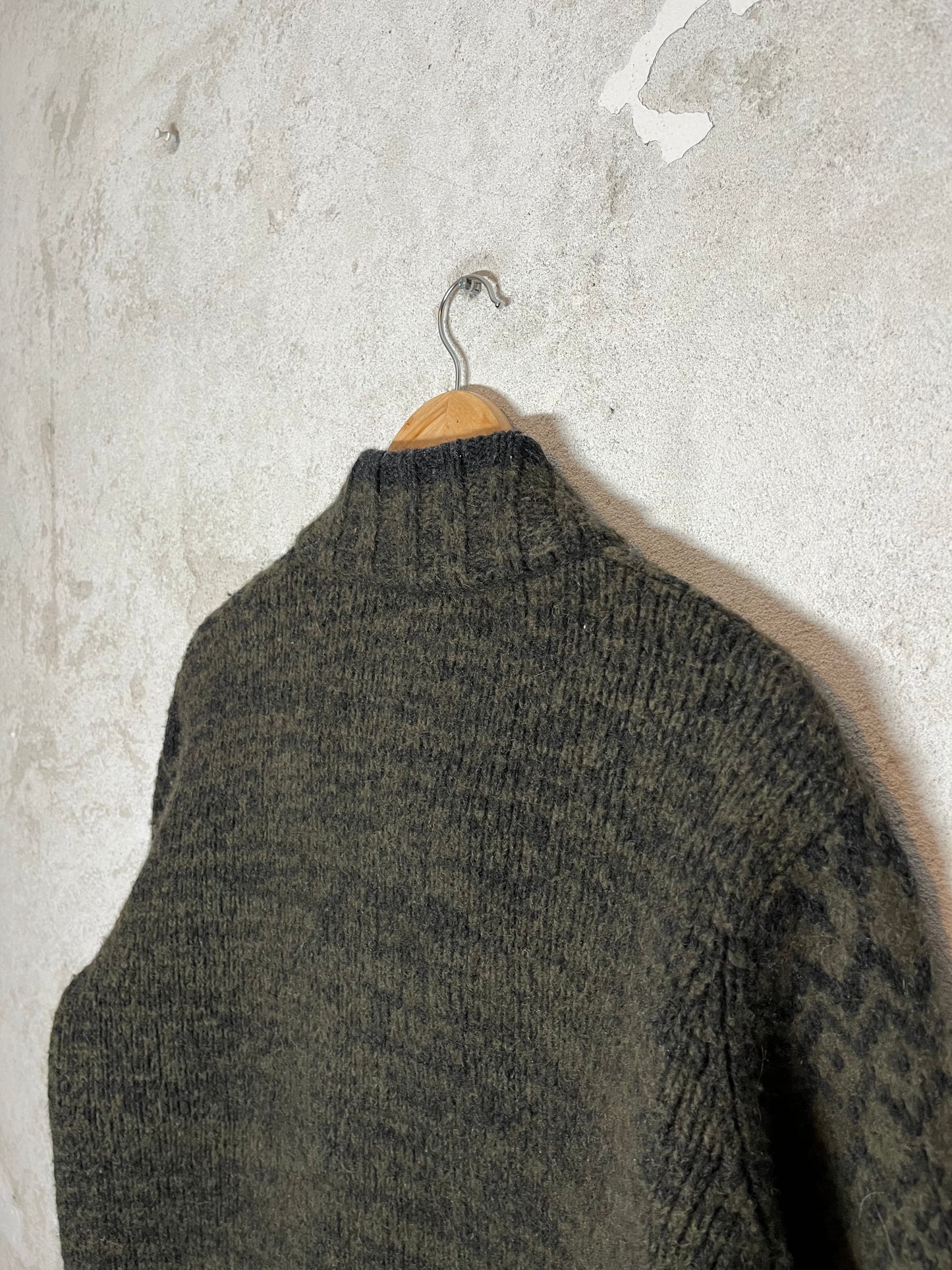 Dries van Noten camel wool cardigan zip-up sweater - M