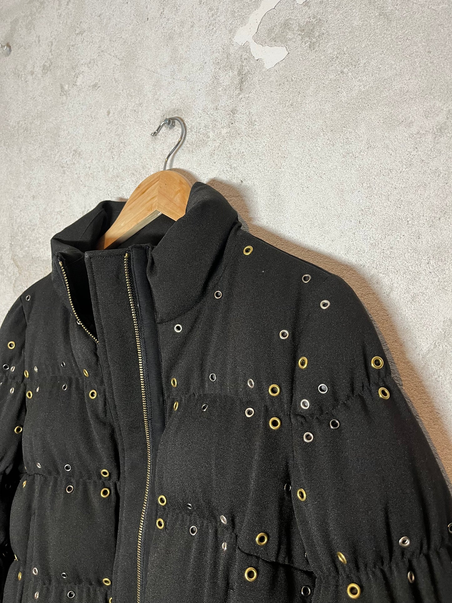 Roberto Cavalli puffer metal rings designer archive jacket