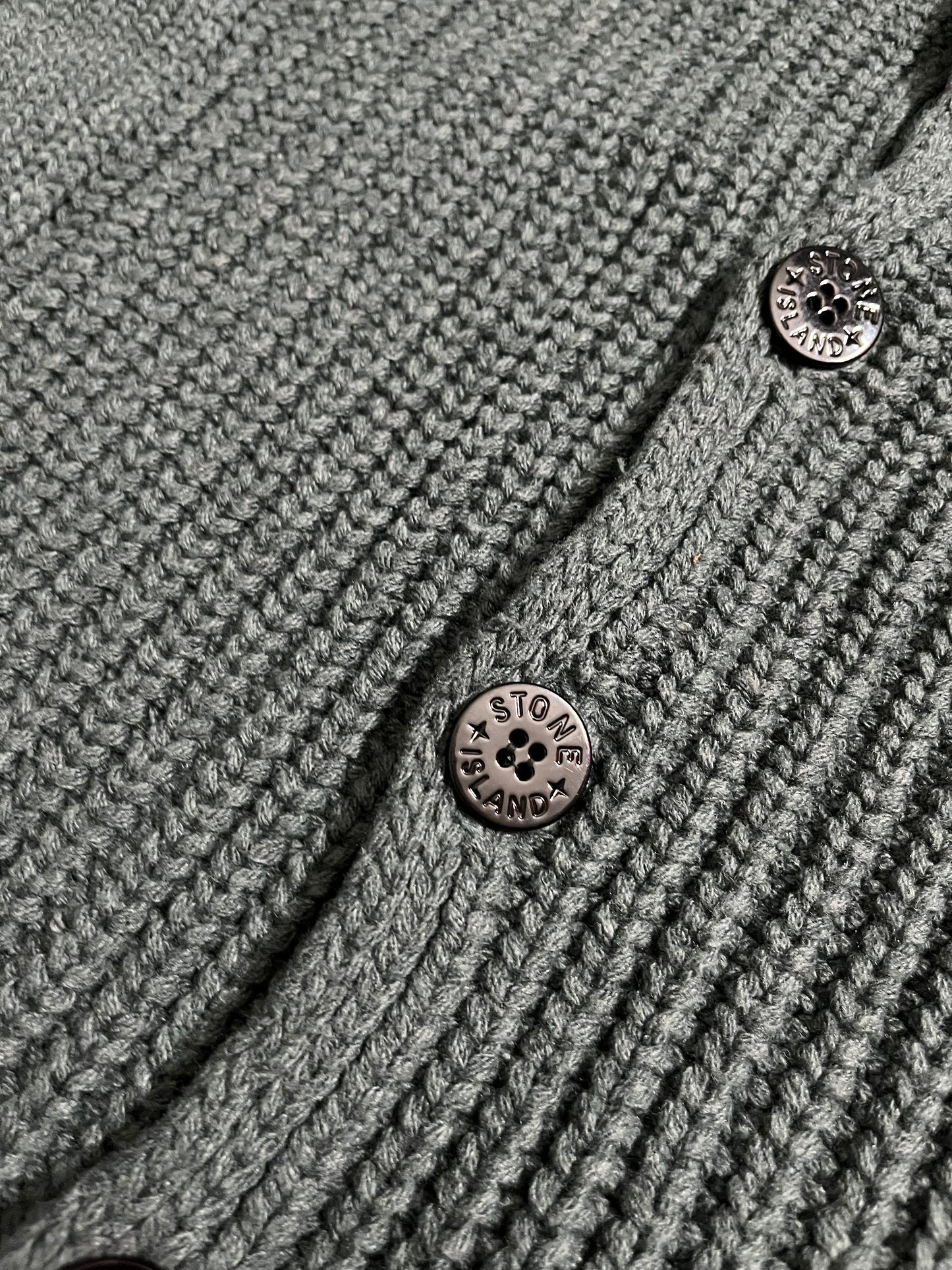Stone Island wool knit collared cardigan - M