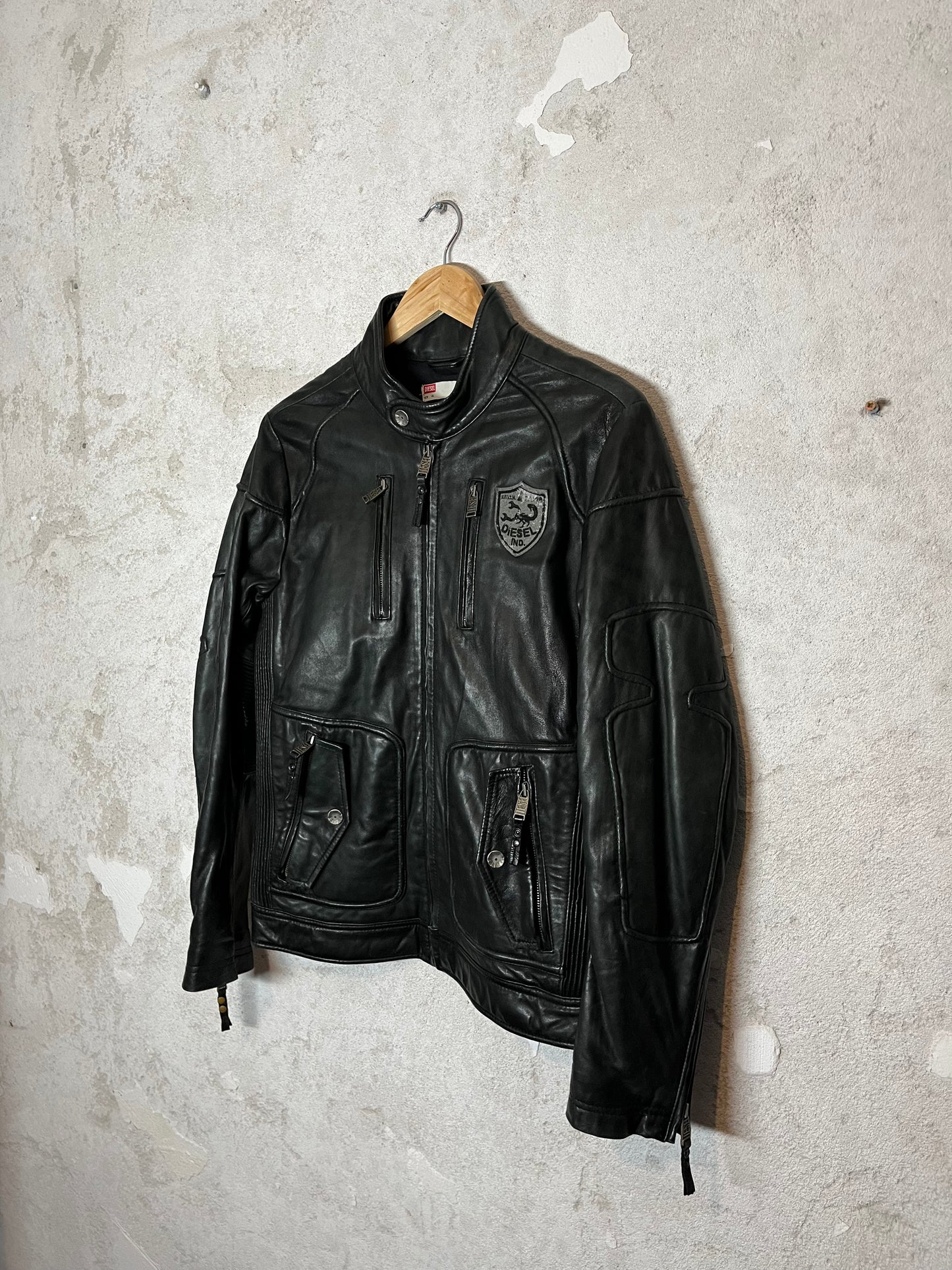 Diesel 2000s leather motor jacket - XL