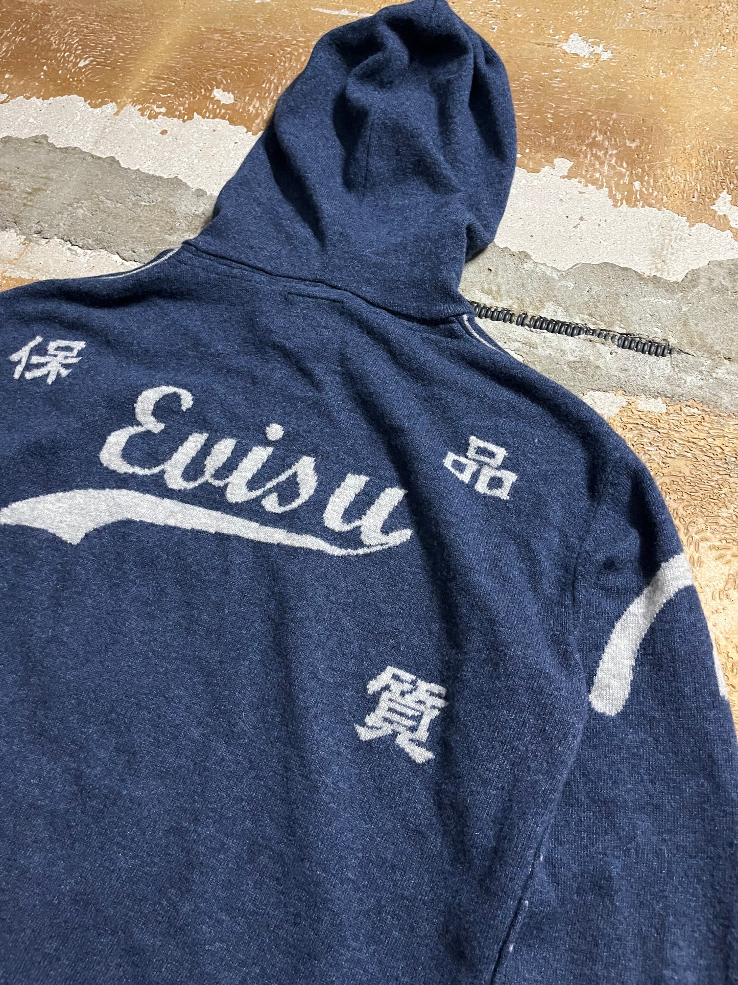 Evisu wool vintage hoodie zip-up - S