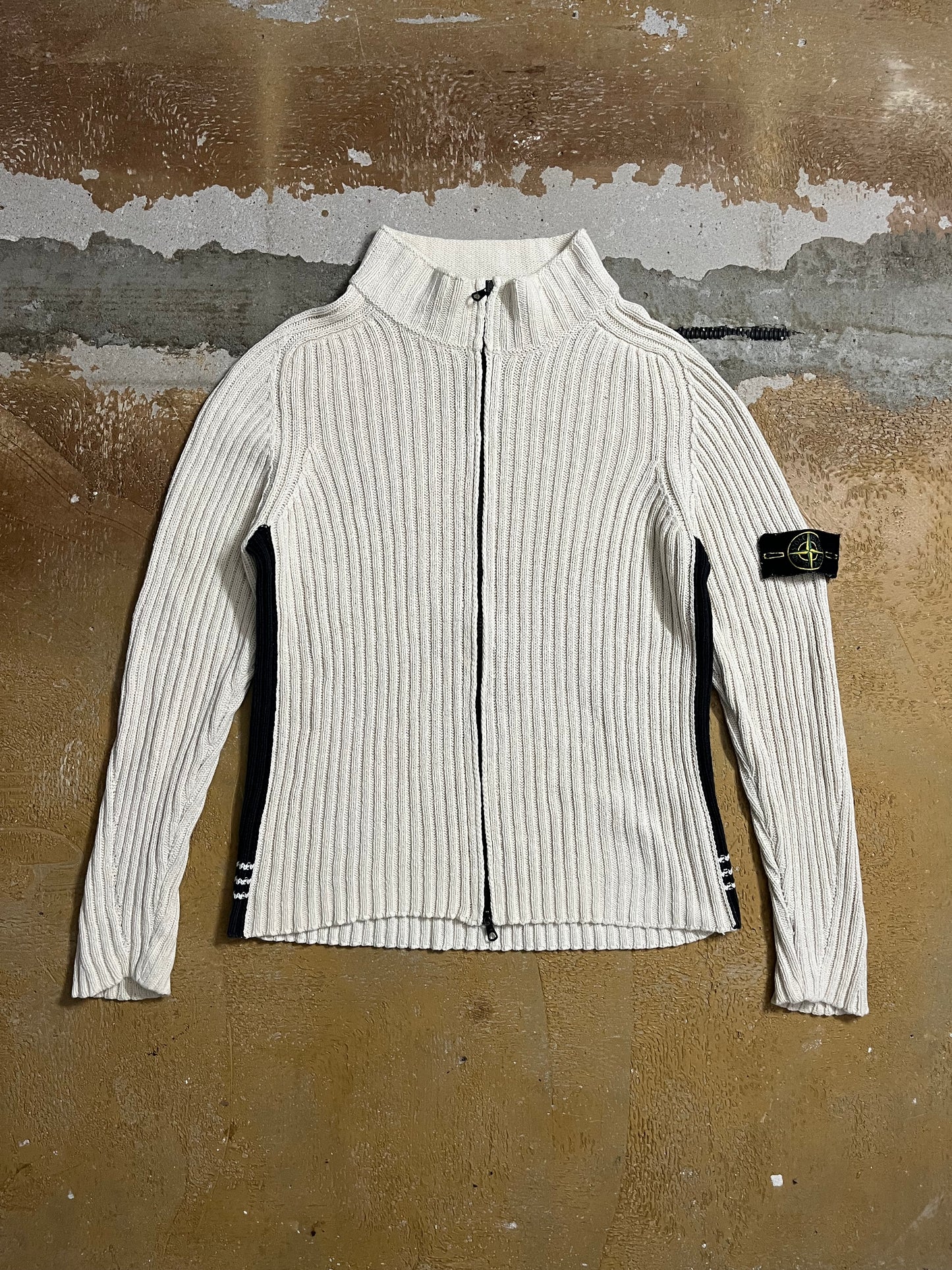 Stone Island white knit sweater - M