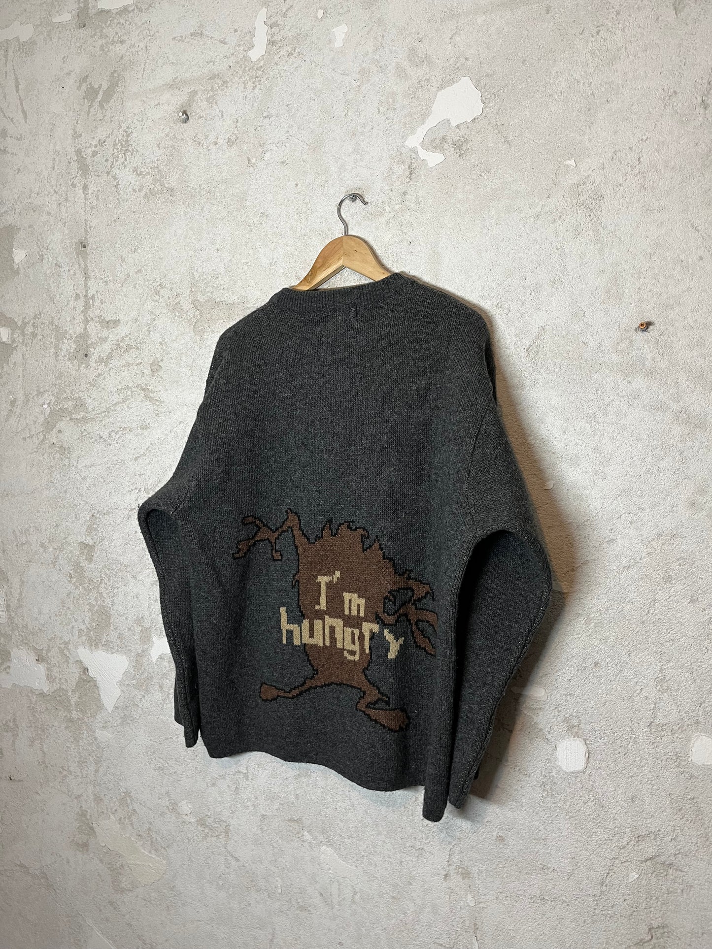 Looney Tunes Taz vintage heavy knit collectors 90s 2000s sweater - L