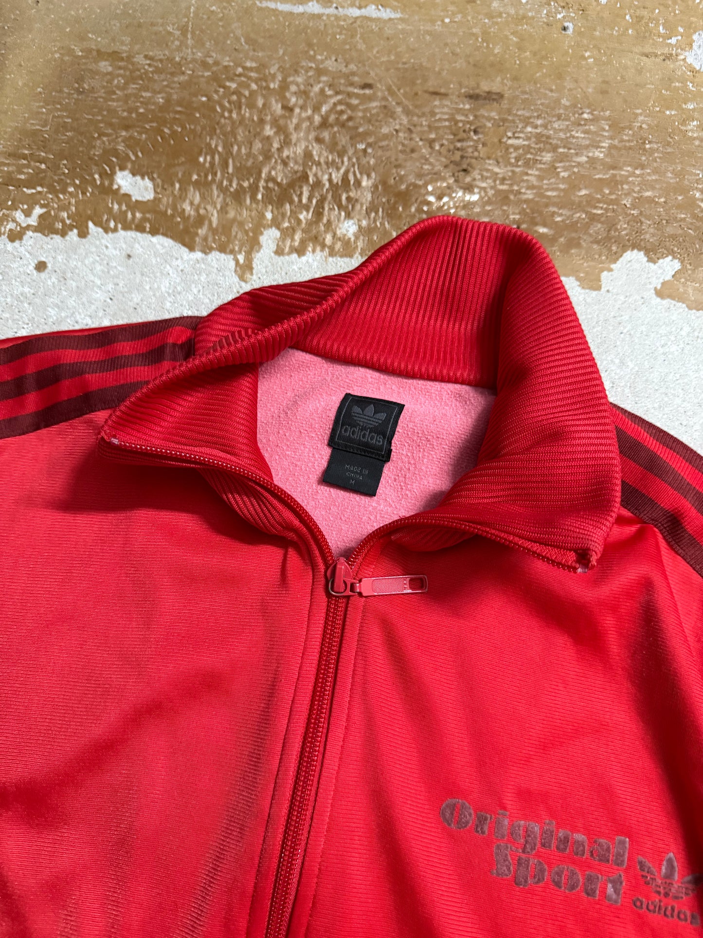 Adidas vintage red tracksuit sweater - M