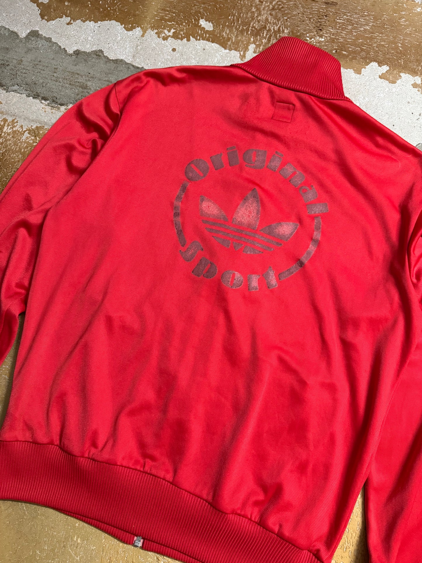Adidas vintage red tracksuit sweater - M