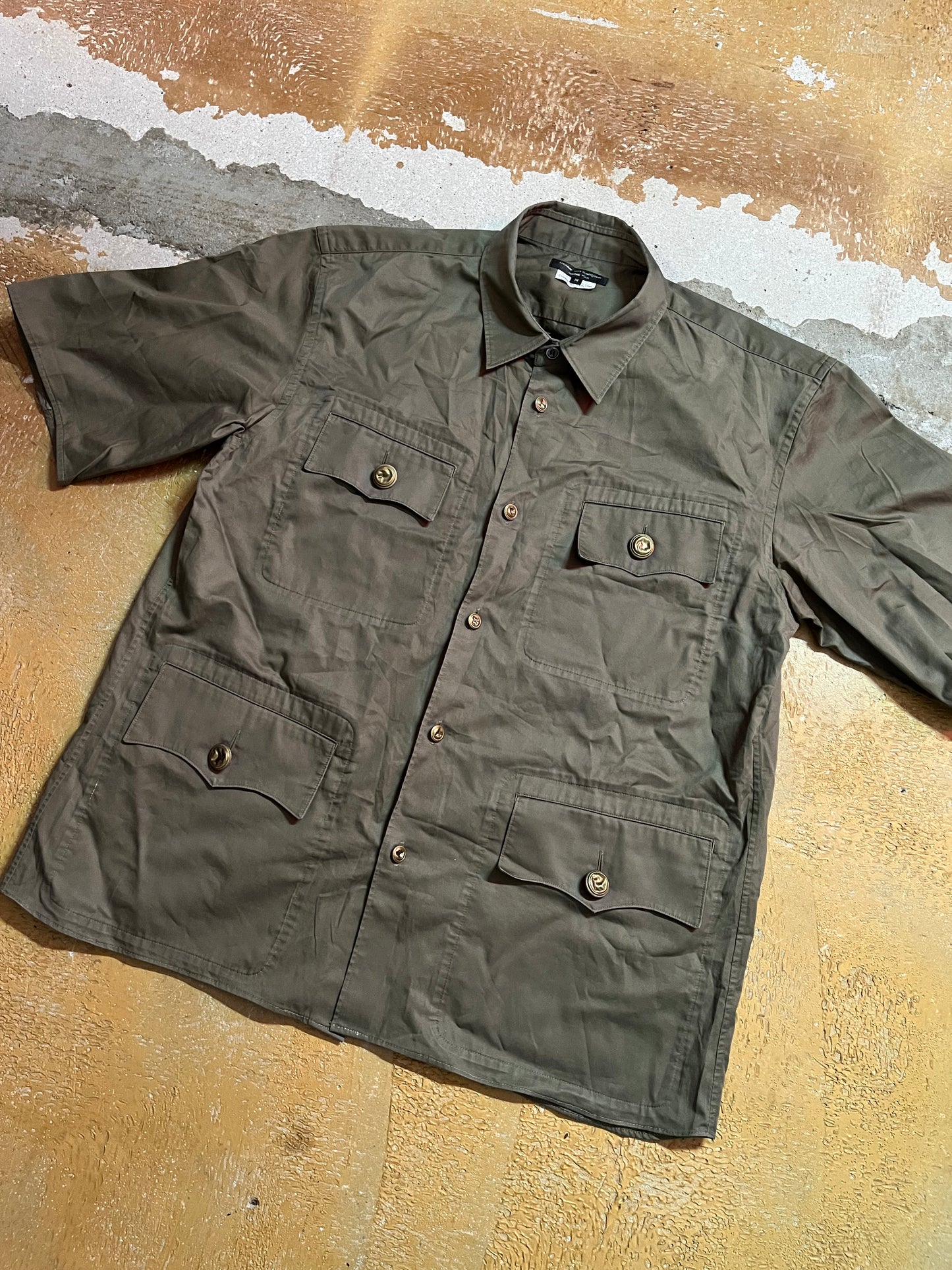 Comme des Garcons military khaki green polo shirt - M