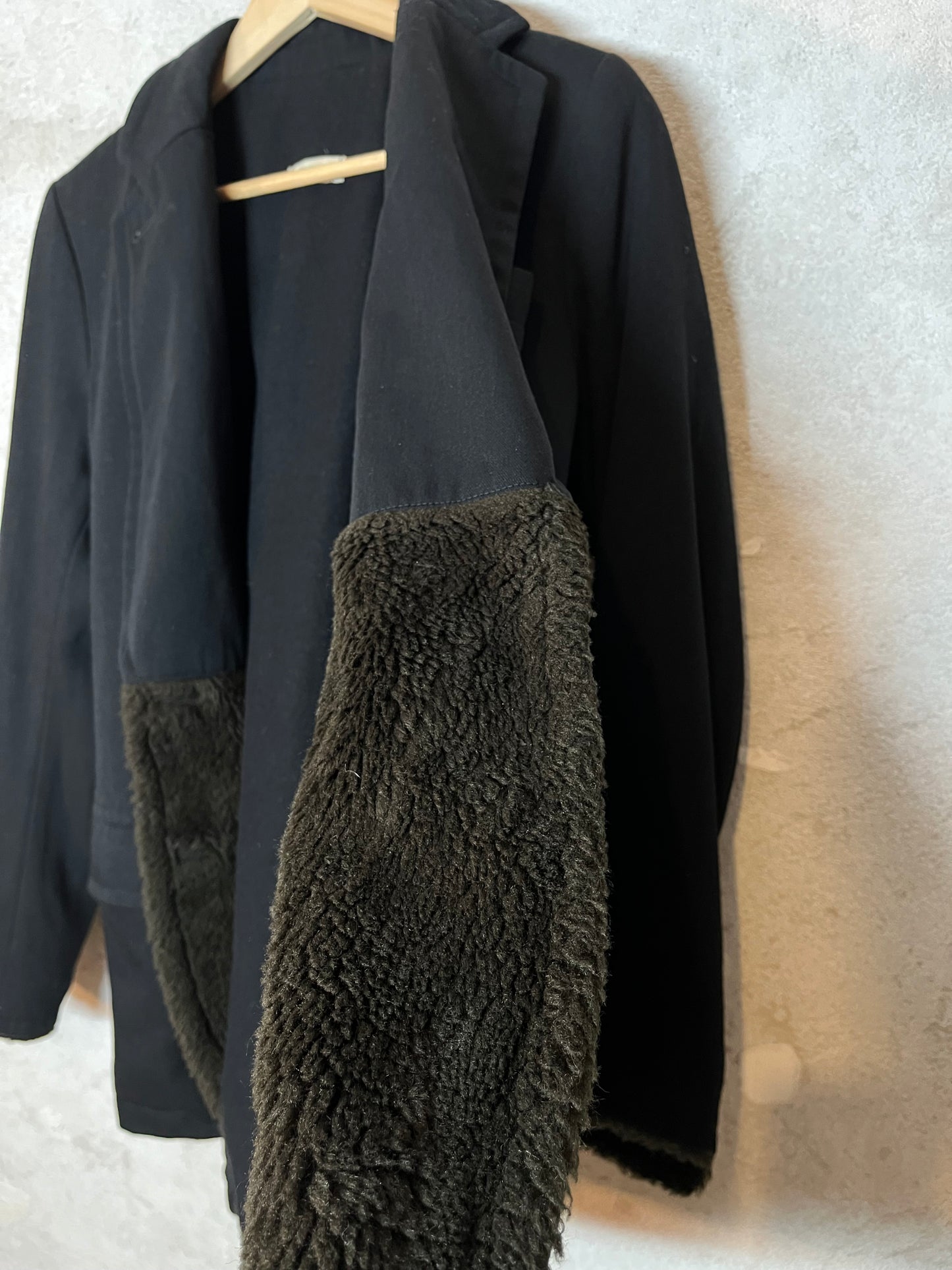Dries van Noten wool blazer with fur detail - M