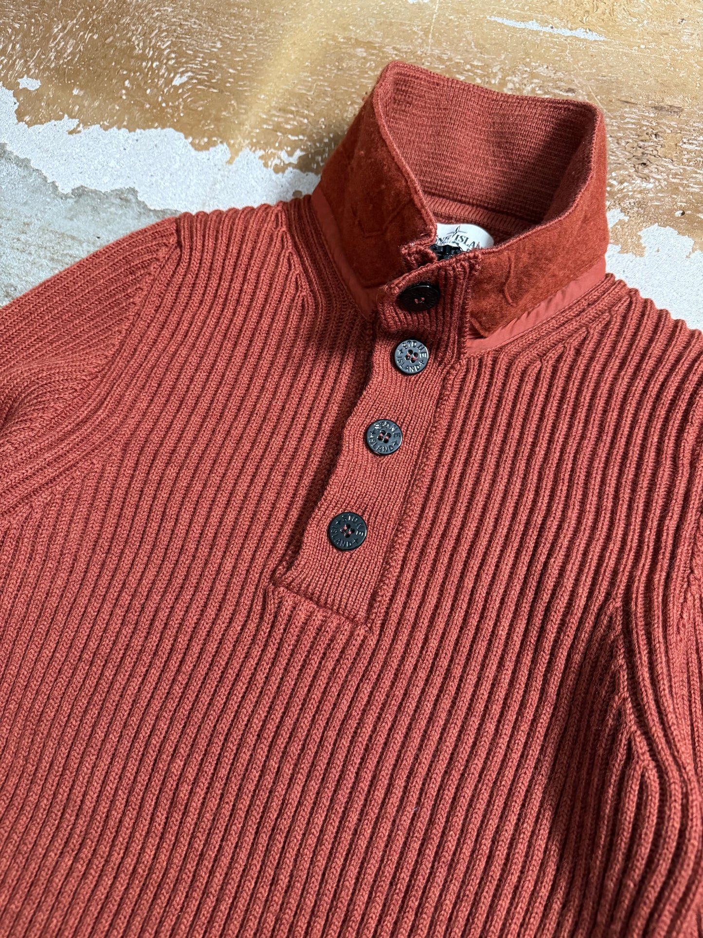 Stone Island orange knit sweatshirt - S
