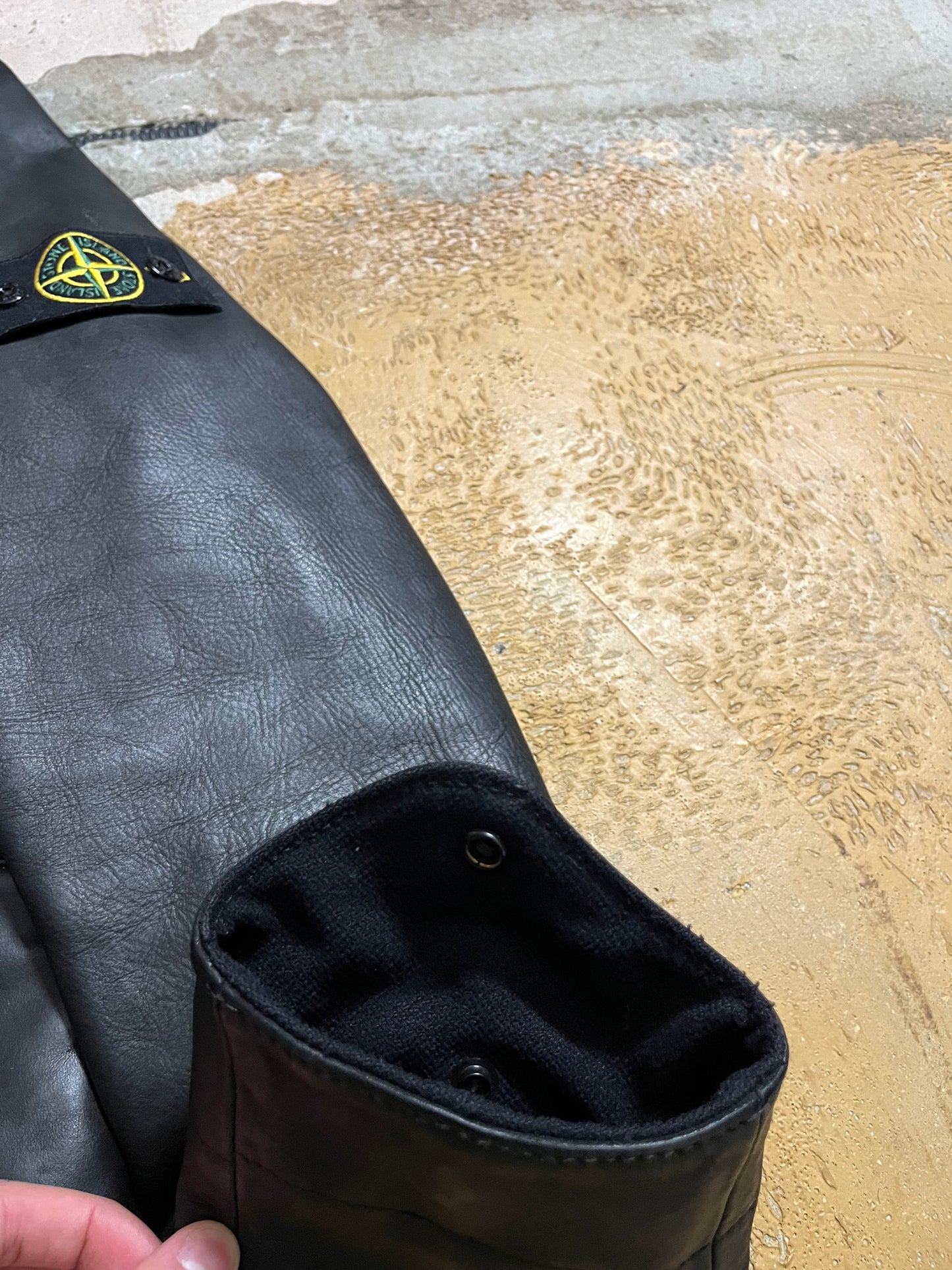 Vintage AW2007 Stone Island leather jacket - M