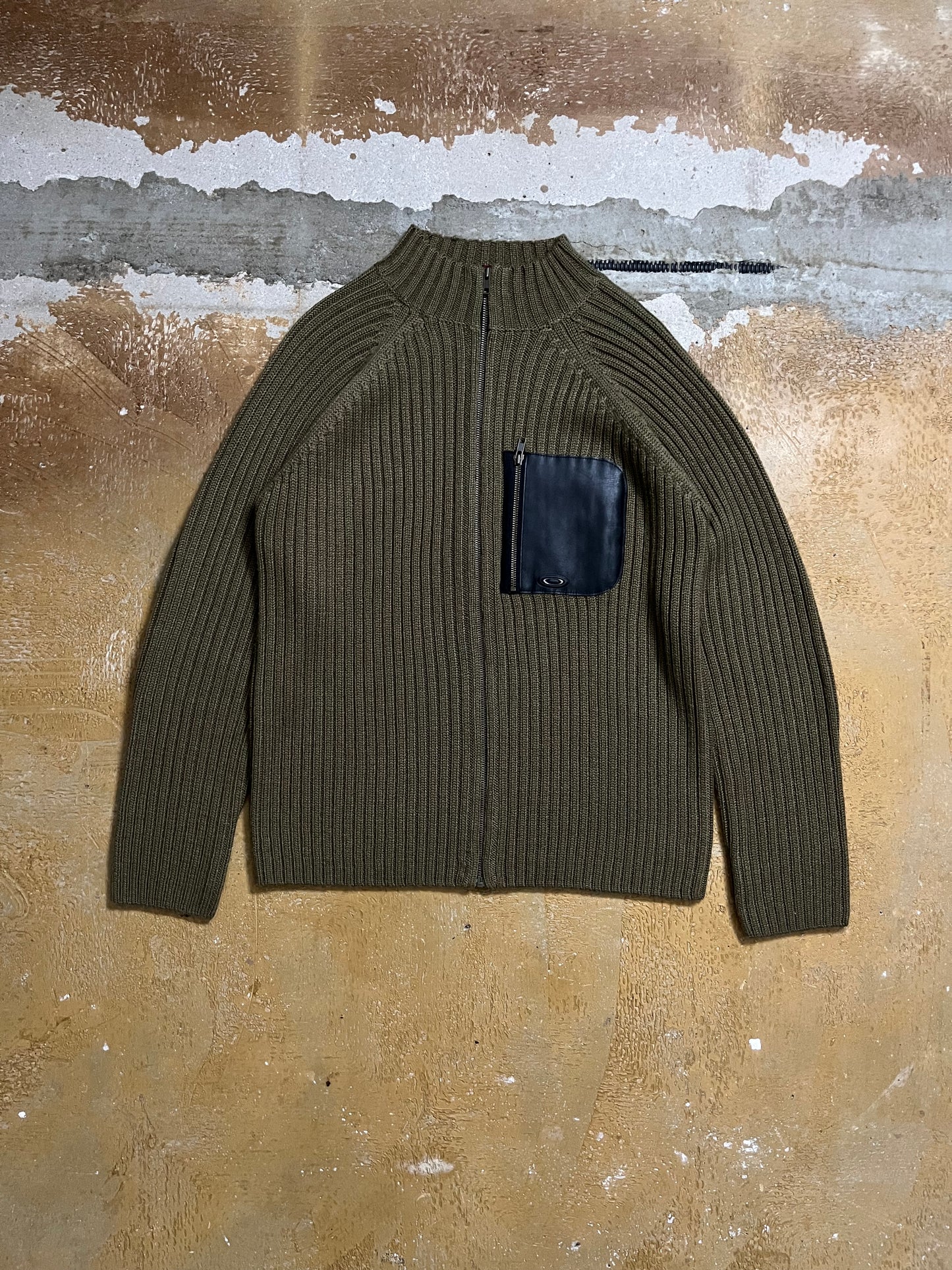 Vintage Oakley knit zip-up sweater - L