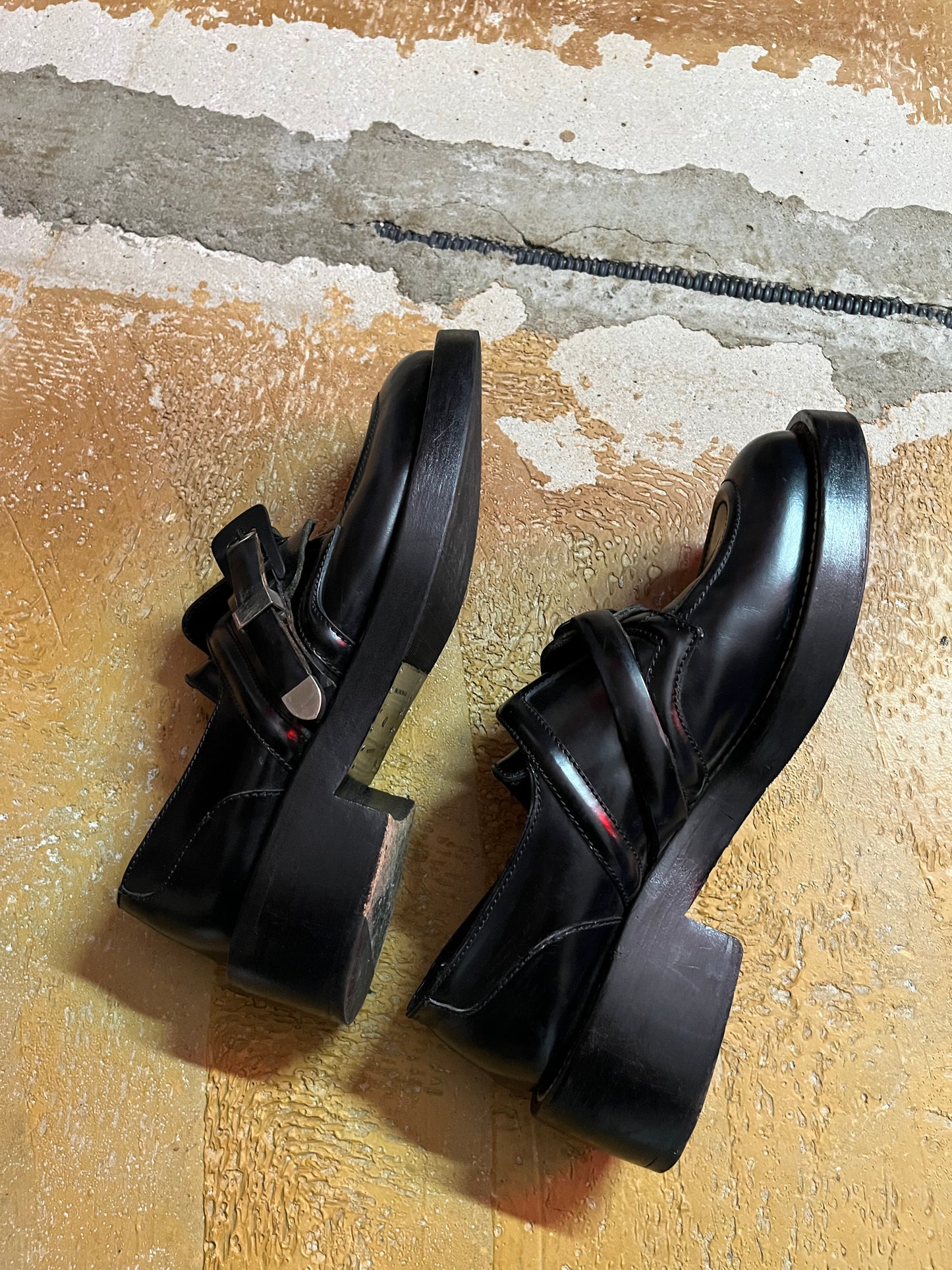 Balenciaga black belt leather boots - 42